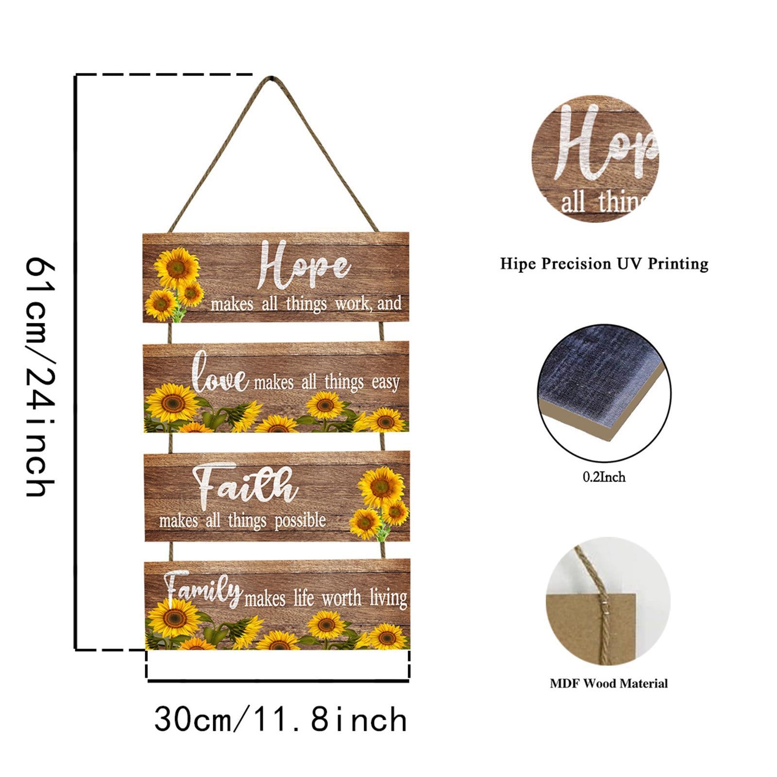 Sunflower Wooden Signs Artwork Wall Decor for Dining Room Dining Hall Garden