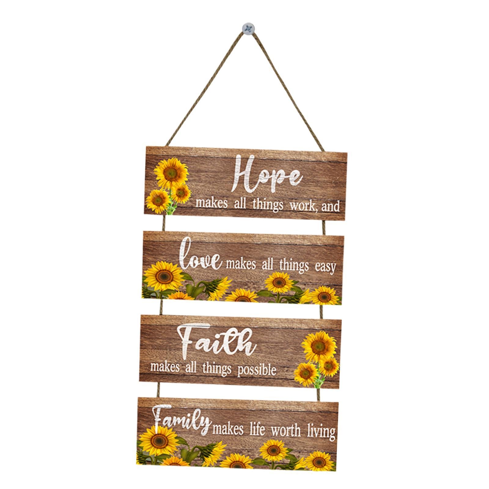 Sunflower Wooden Signs Artwork Wall Decor for Dining Room Dining Hall Garden