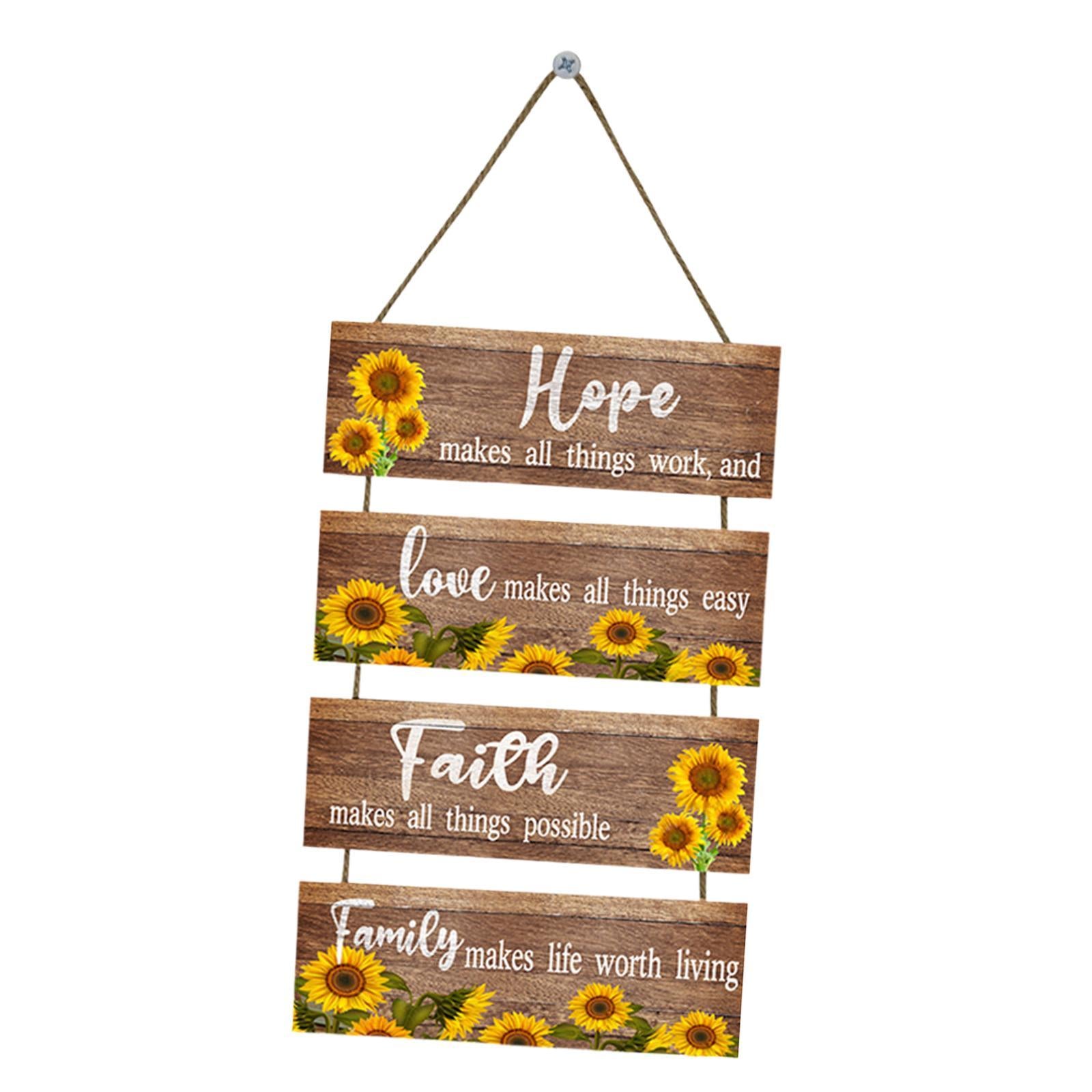 Sunflower Wooden Signs Artwork Wall Decor for Dining Room Dining Hall Garden