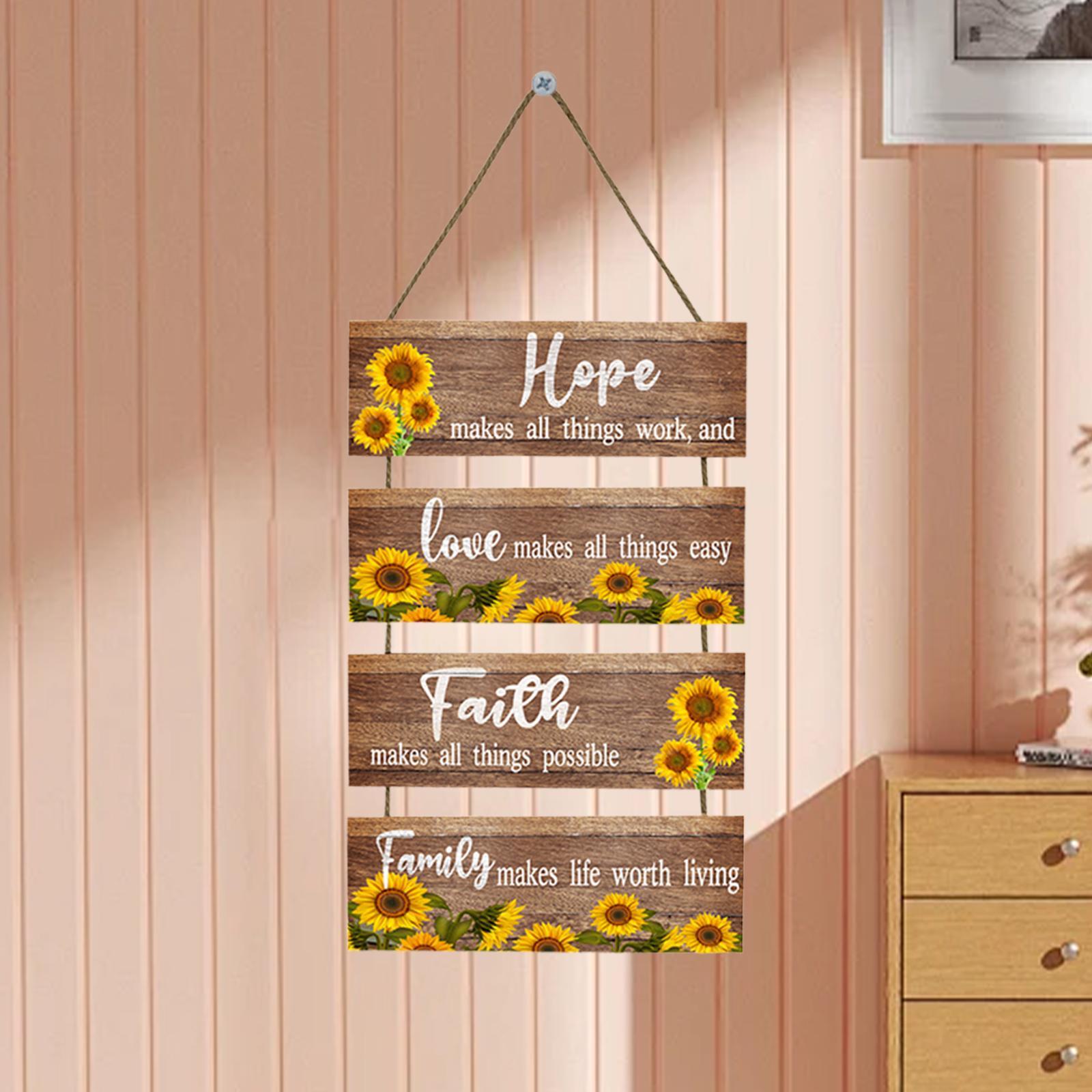 Sunflower Wooden Signs Artwork Wall Decor for Dining Room Dining Hall Garden