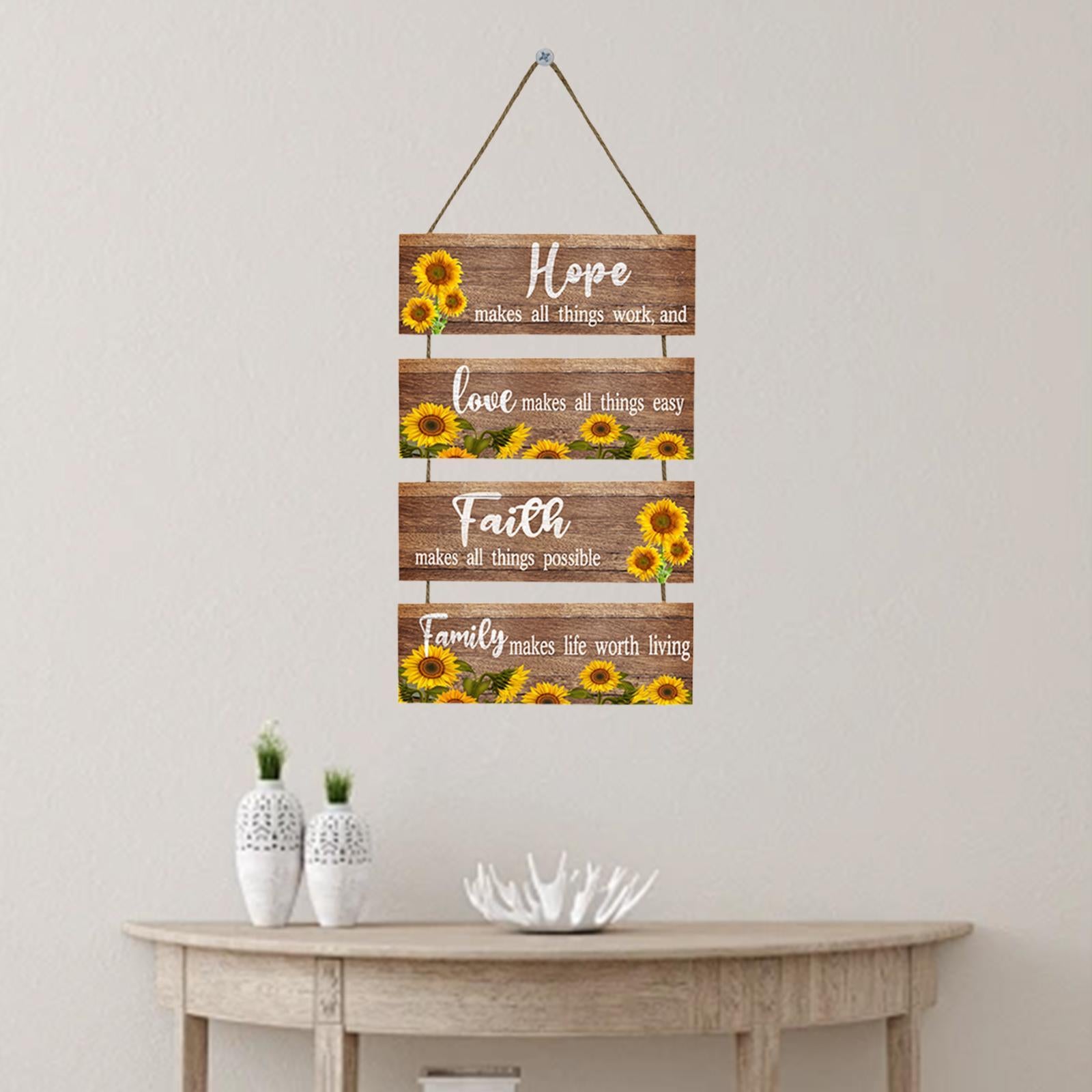 Sunflower Wooden Signs Artwork Wall Decor for Dining Room Dining Hall Garden
