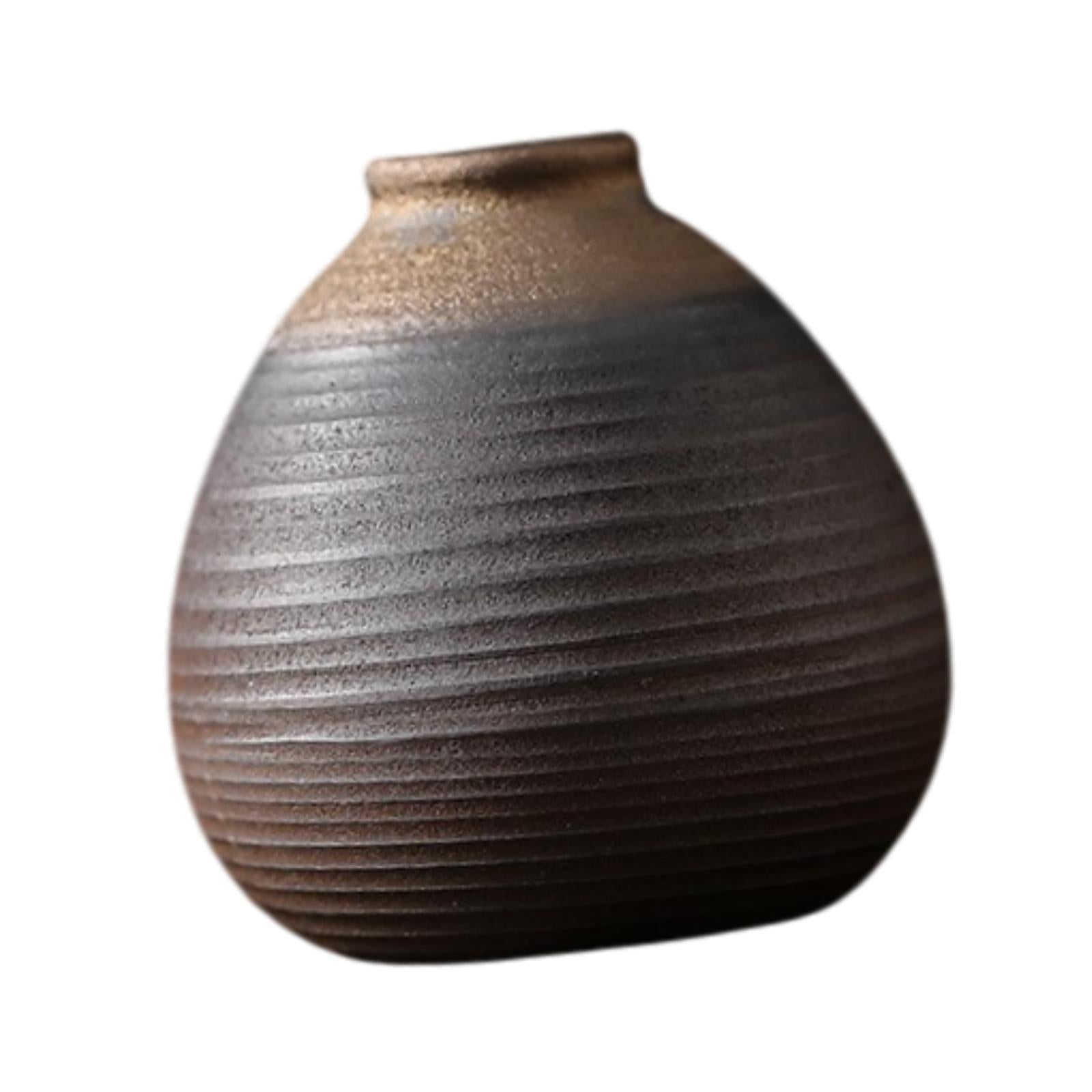 Rustic Ceramic Vase Flowerpot Flower Arrangement for Living Room Table Shelf 7.8cmx8.3cm