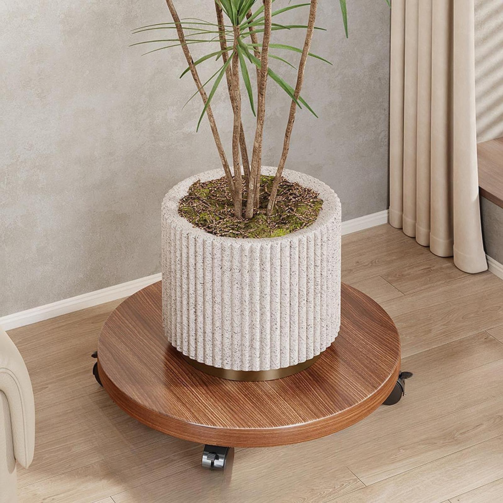 Round Movable Flower Pot Stand Plant Rack Multipurpose for Yard Size L