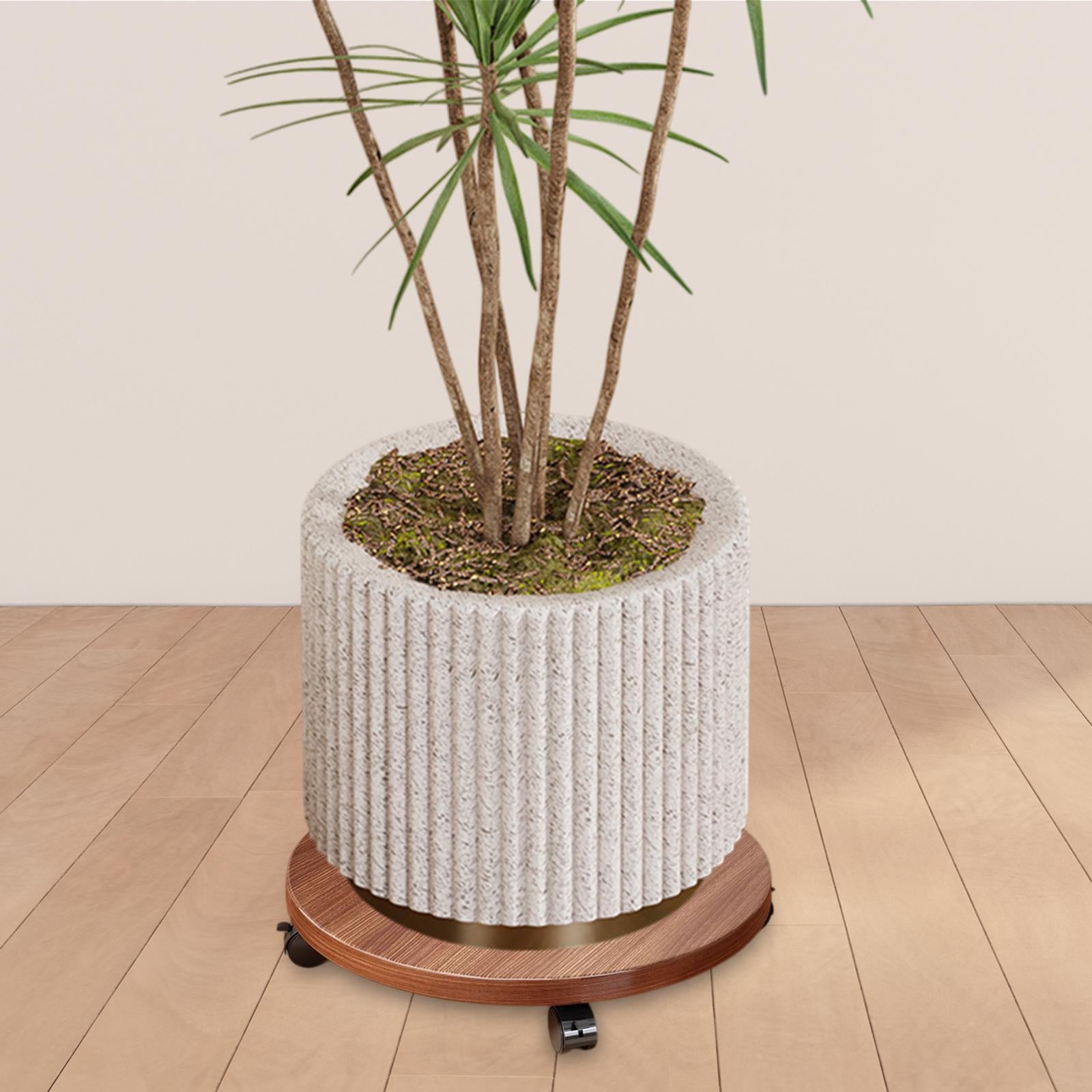 Round Movable Flower Pot Stand Plant Rack Multipurpose for Yard Size M