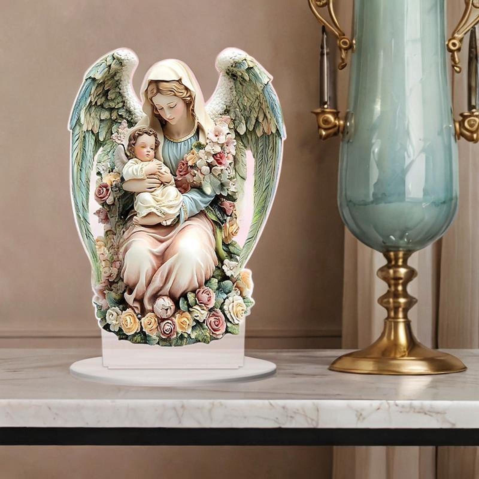 2D Angel Decor Crafts Acrylic Desktop Plaque for Centerpiece Table Bookshelf Style A