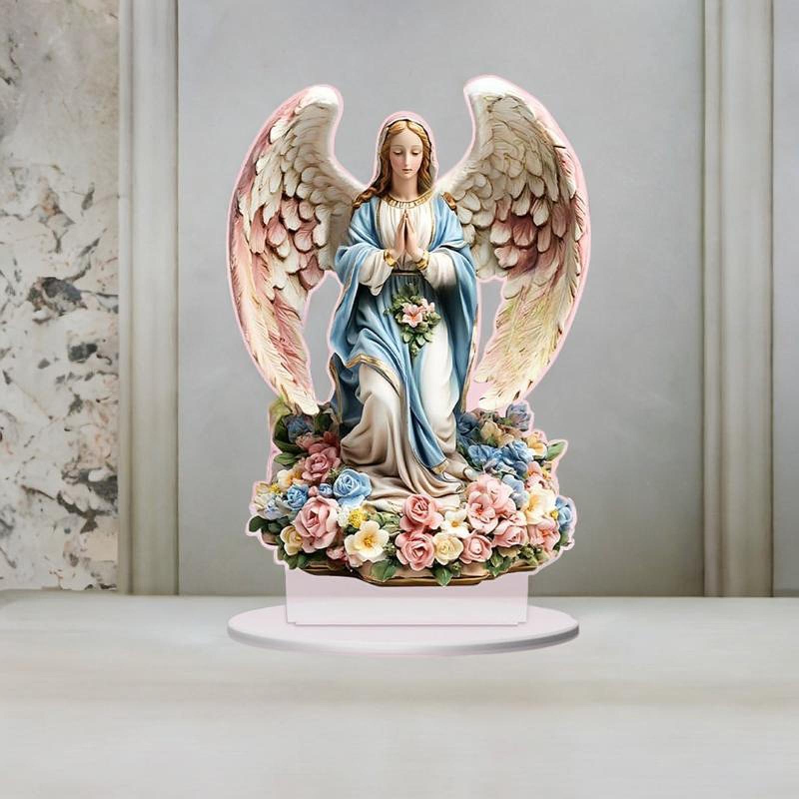 2D Angel Decor Crafts Acrylic Desktop Plaque for Centerpiece Table Bookshelf Style B