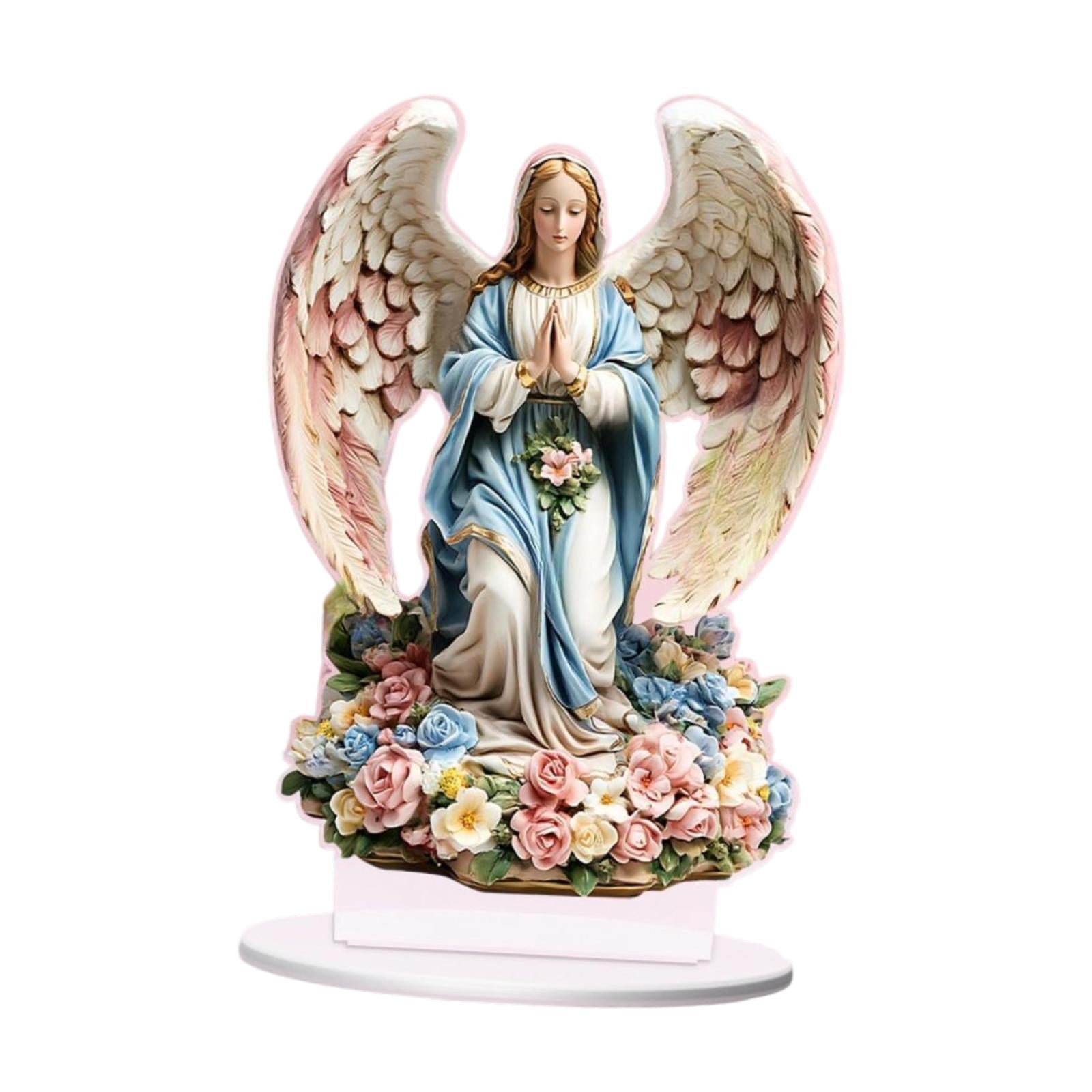 2D Angel Decor Crafts Acrylic Desktop Plaque for Centerpiece Table Bookshelf Style B