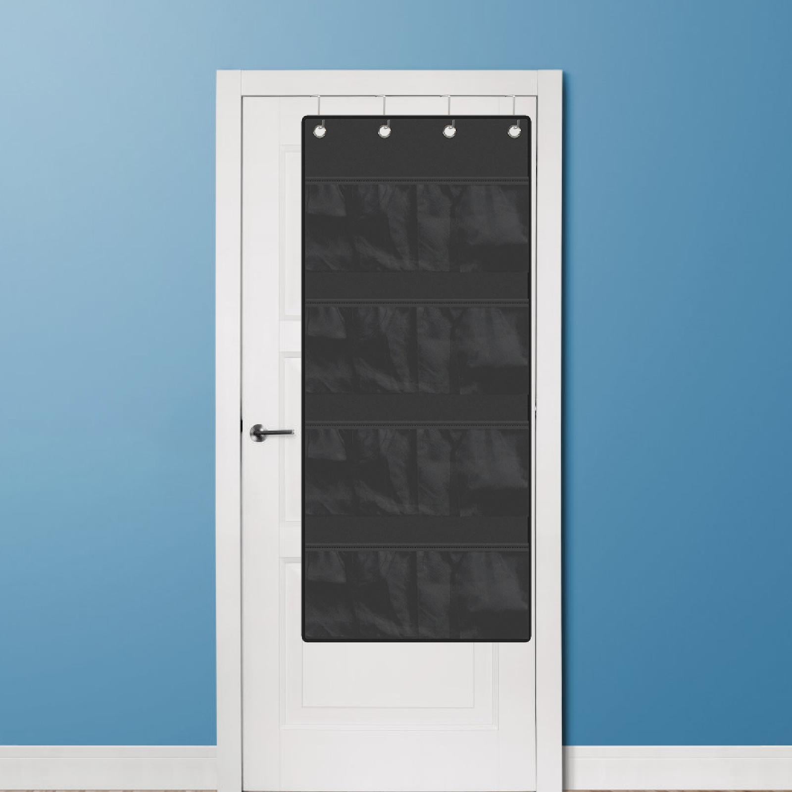 over The Door Organizer Toys Space Saving Dolls 4 Layer for Dorm Wall Closet Black