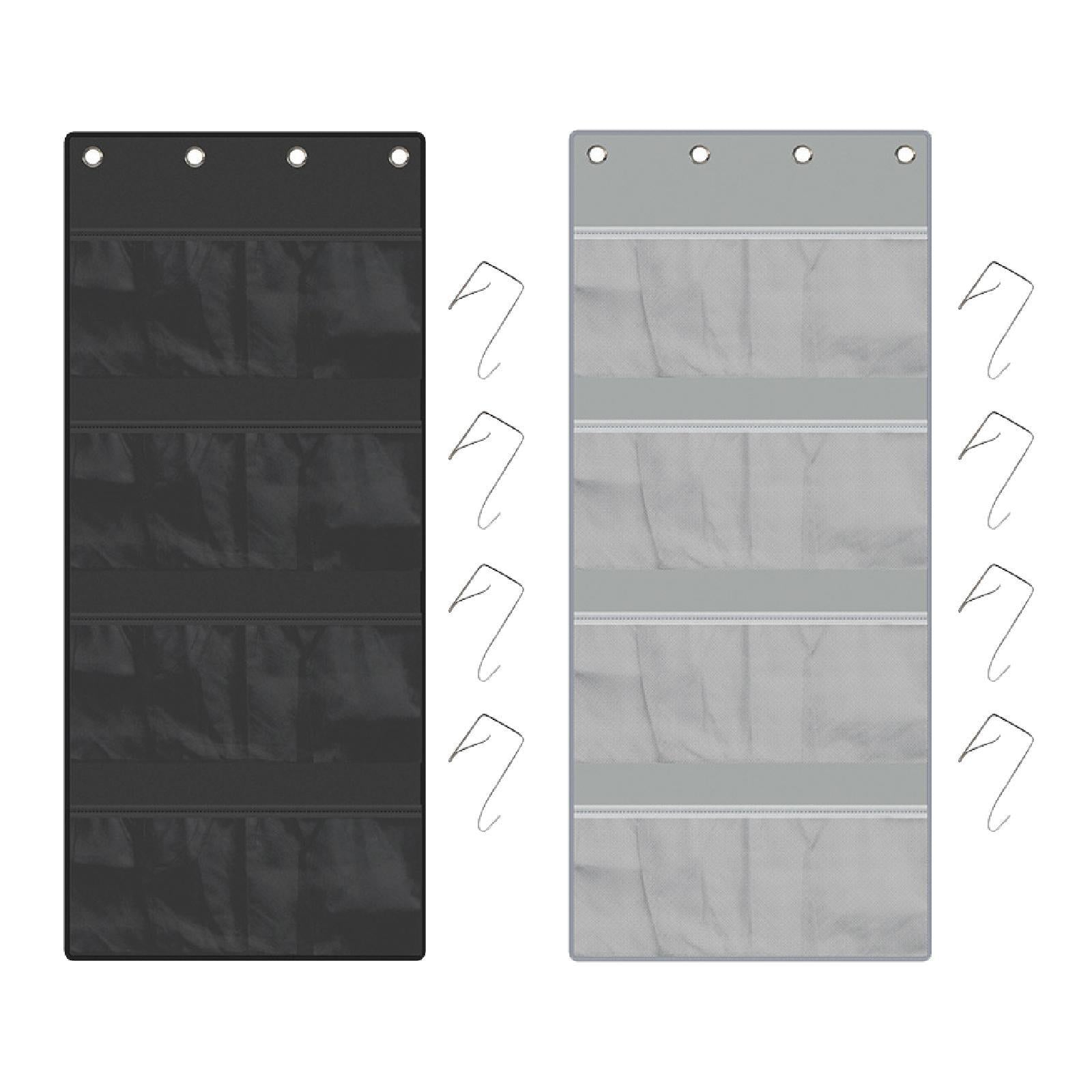 over The Door Organizer Toys Space Saving Dolls 4 Layer for Dorm Wall Closet Black