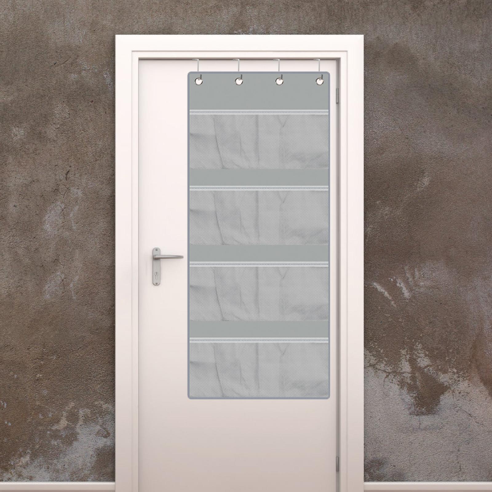 over The Door Organizer Toys Space Saving Dolls 4 Layer for Dorm Wall Closet Gray