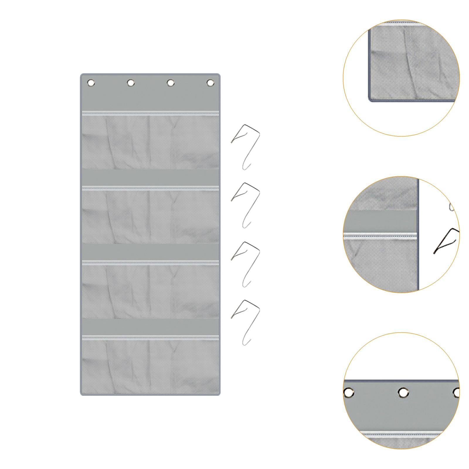 over The Door Organizer Toys Space Saving Dolls 4 Layer for Dorm Wall Closet Gray