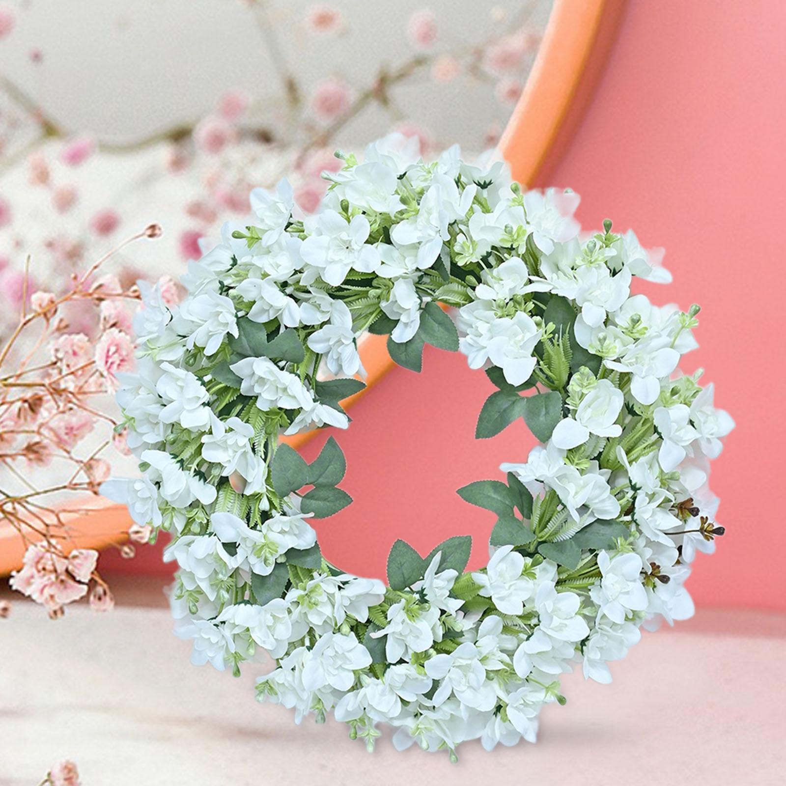 Artificial Wreath Farmhouse Window Home Summer Porch Patio Decorative white