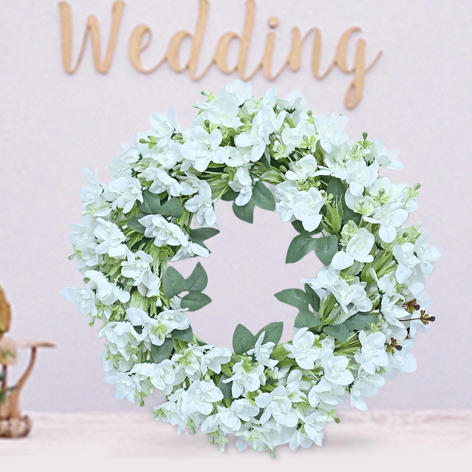 Artificial Wreath Farmhouse Window Home Summer Porch Patio Decorative white
