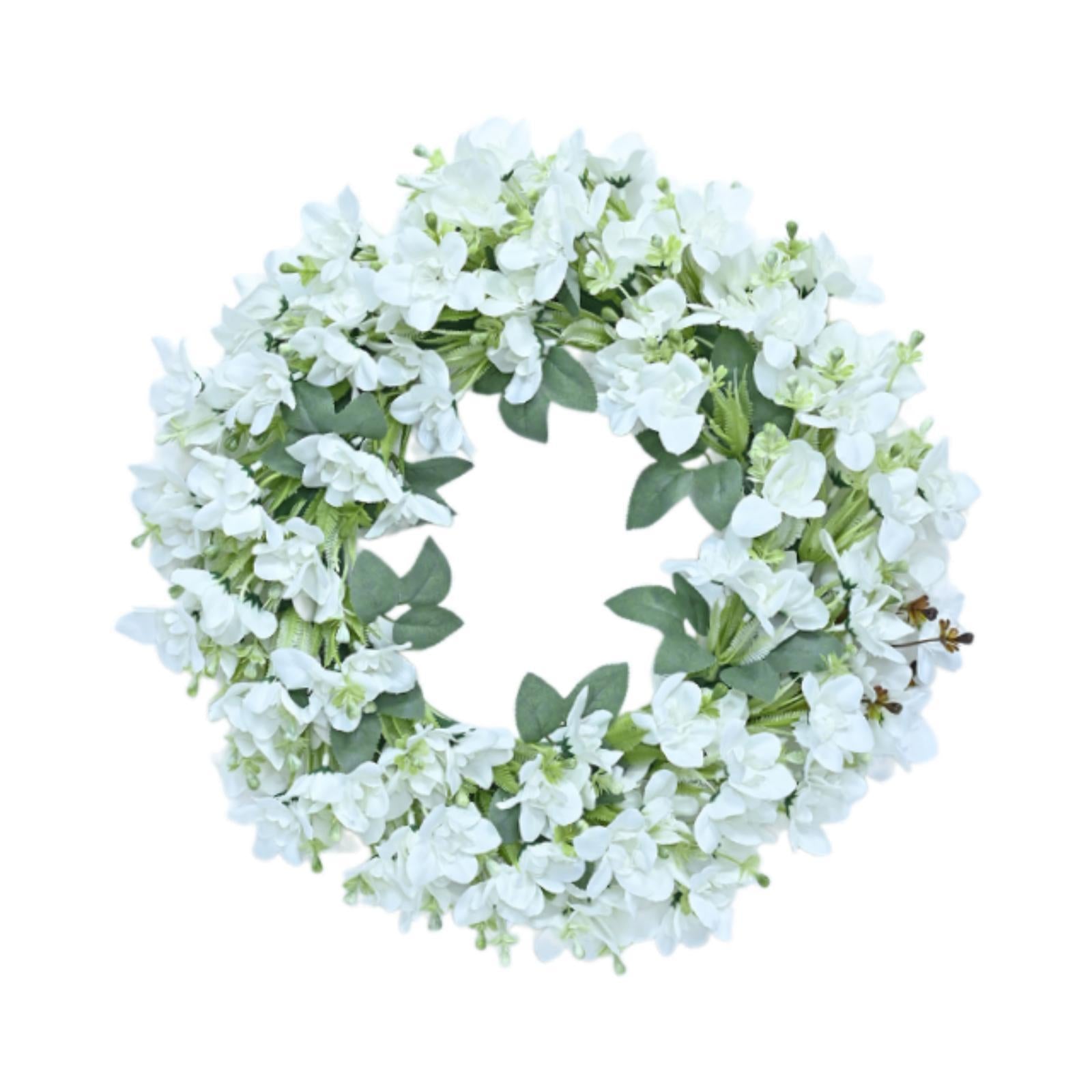 Artificial Wreath Farmhouse Window Home Summer Porch Patio Decorative white