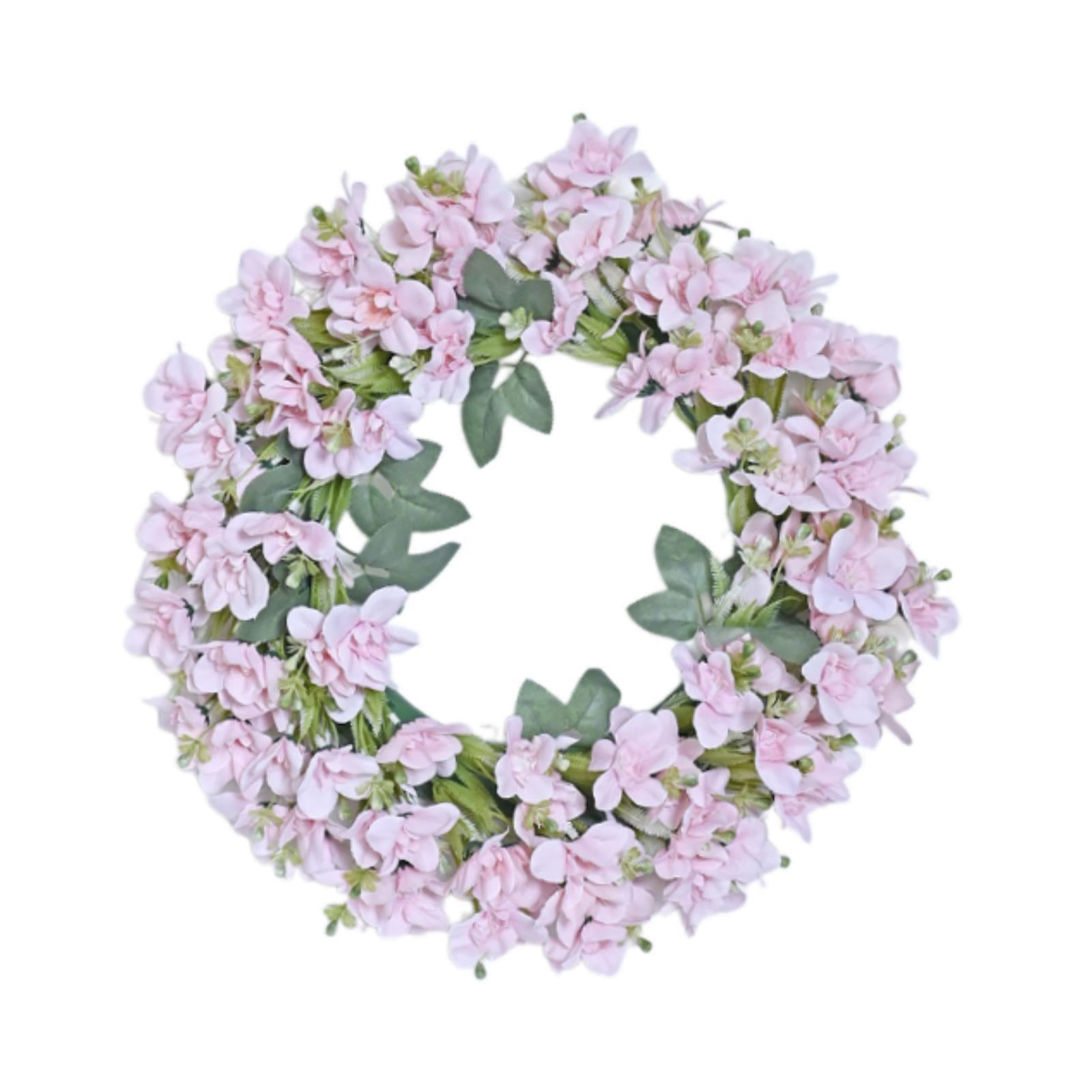 Artificial Wreath Farmhouse Window Home Summer Porch Patio Decorative pink