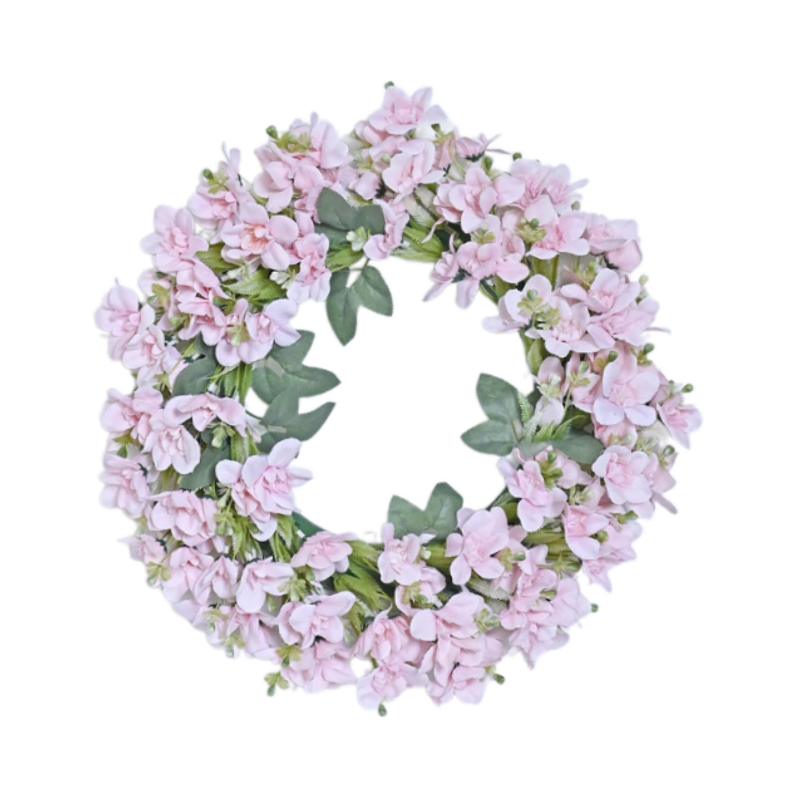 Artificial Wreath Farmhouse Window Home Summer Porch Patio Decorative pink