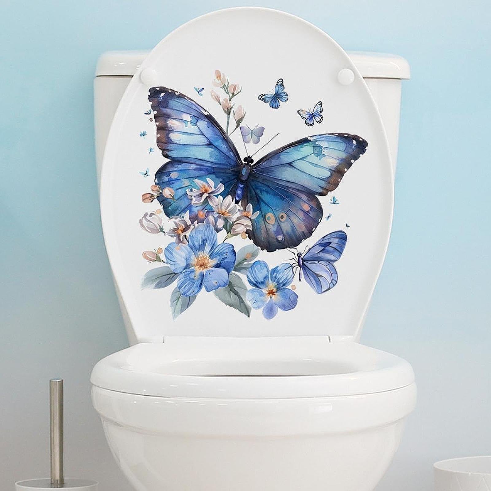 Toilet Seat Decal Sticker Removable for Home Decoration DIY Butterfly Design