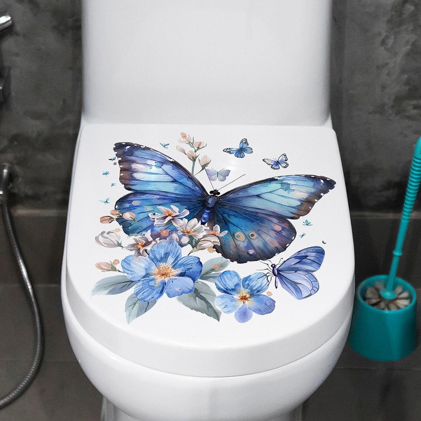 Toilet Seat Decal Sticker Removable for Home Decoration DIY Butterfly Design