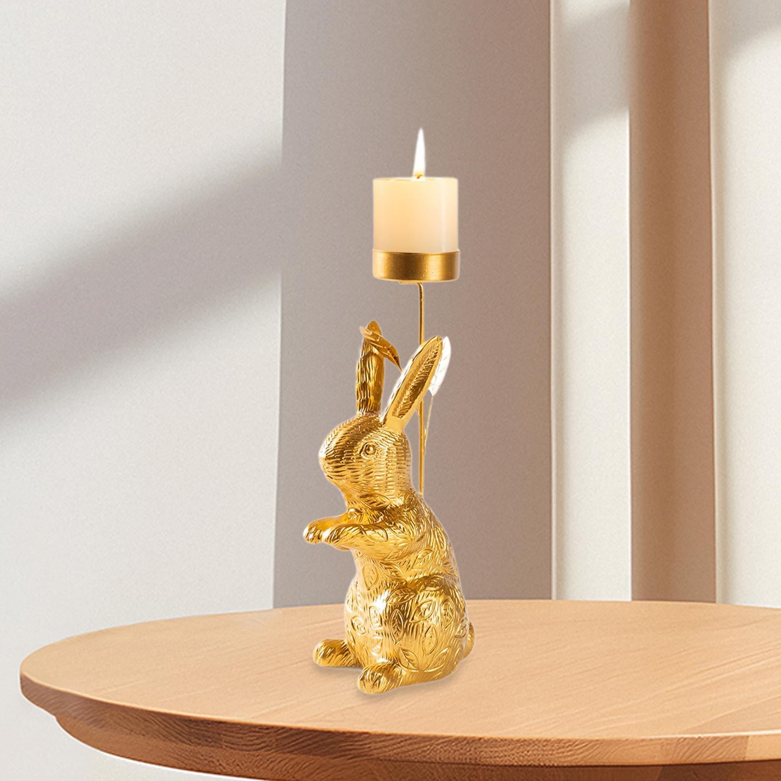 Candle Holder Bunny Decor Elegant Table Centerpiece for Bedroom Room Wedding Standing