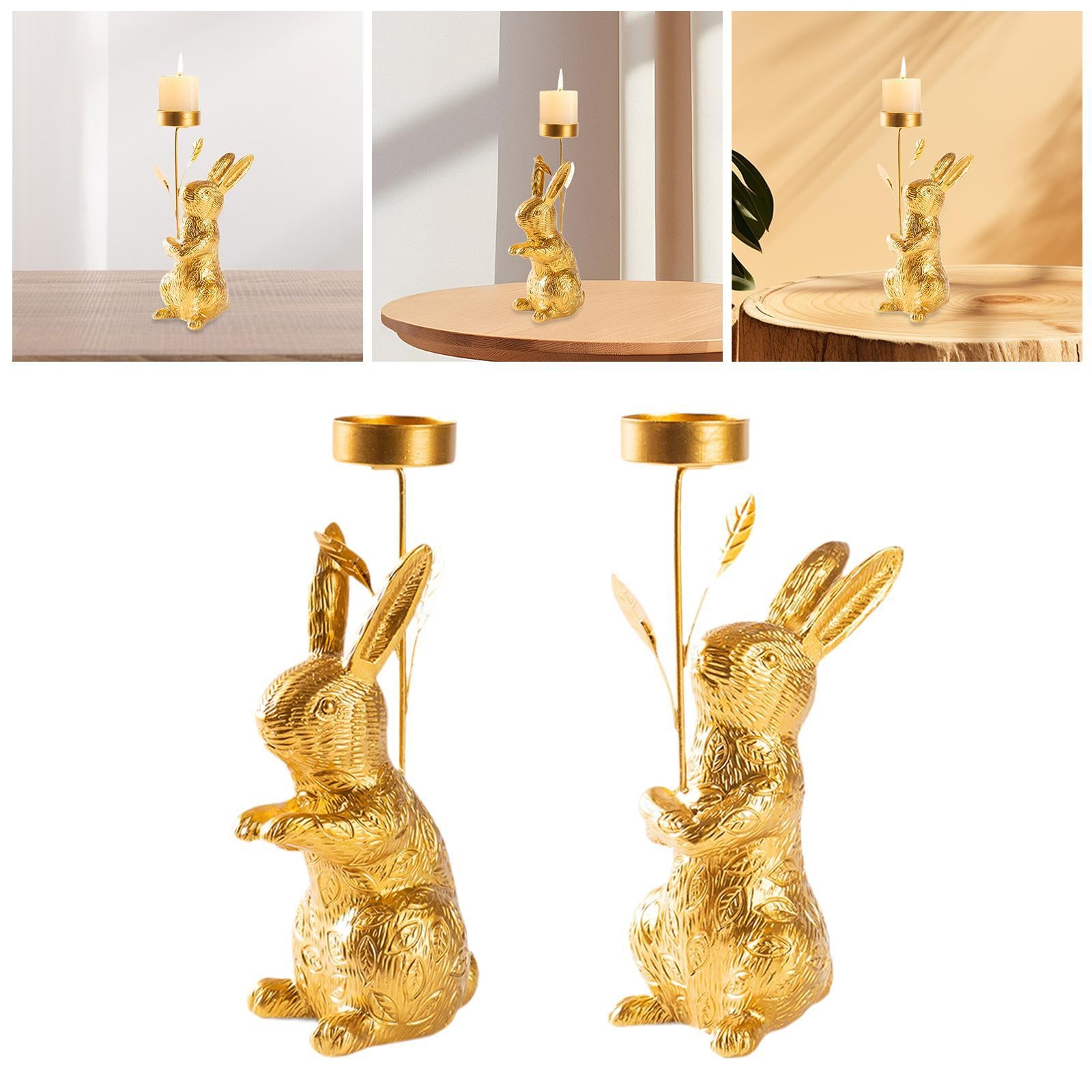 Candle Holder Bunny Decor Elegant Table Centerpiece for Bedroom Room Wedding Standing