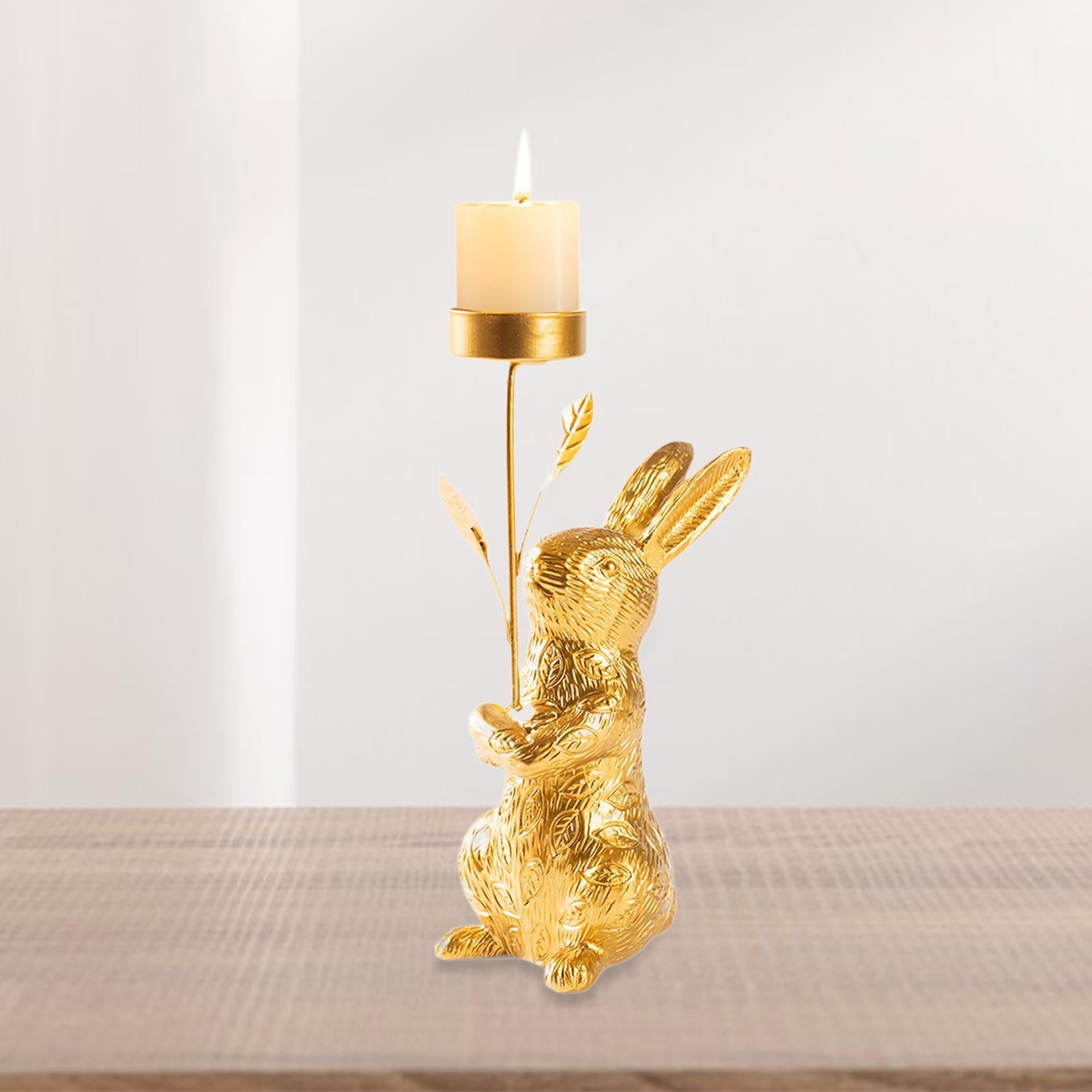Candle Holder Bunny Decor Elegant Table Centerpiece for Bedroom Room Wedding Holding hands