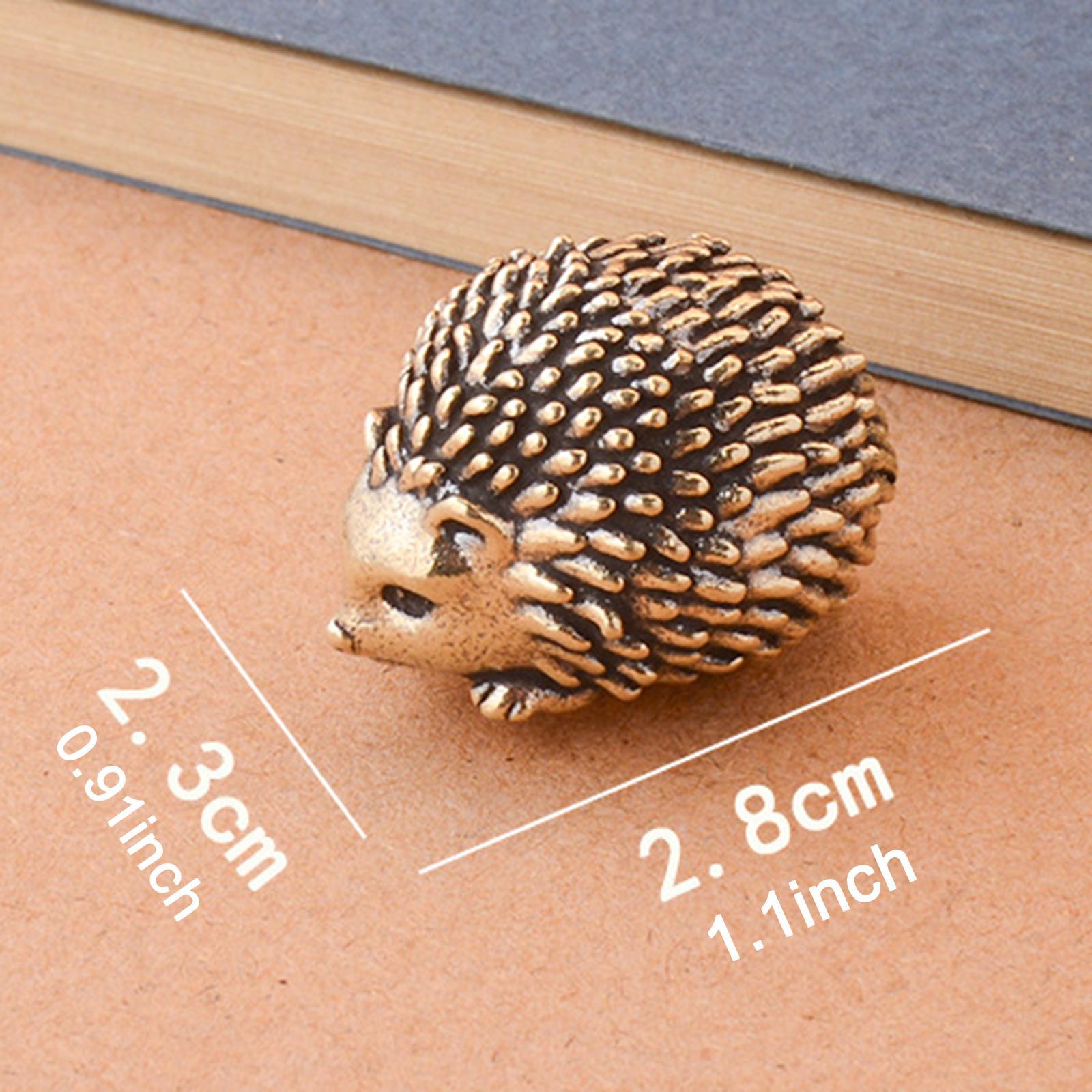 Hedgehog Statue Miniatures Copper Hedgehog Sculpture for Desktop Home Easter