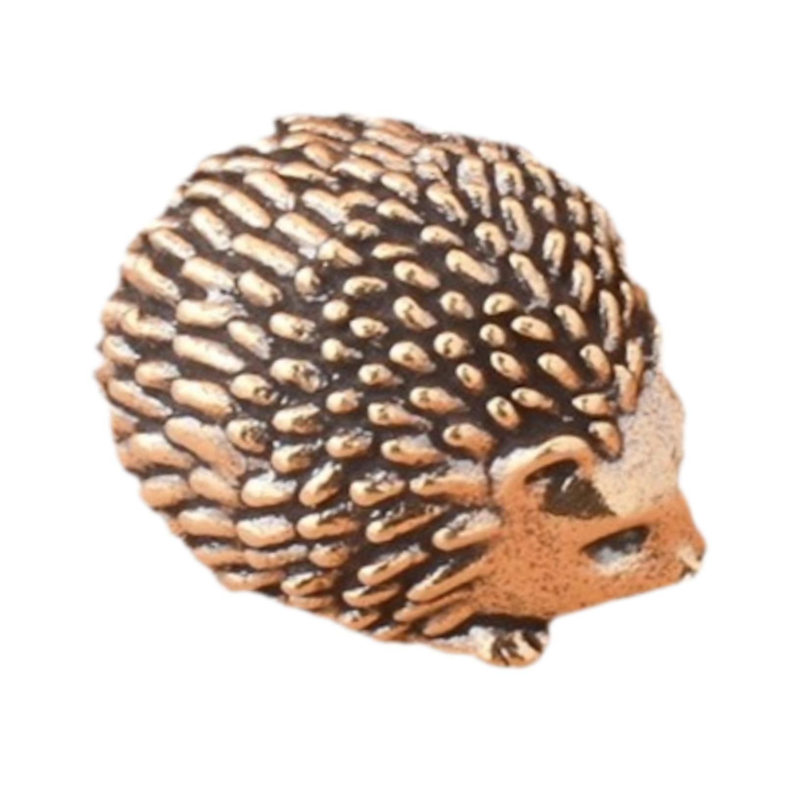 Hedgehog Statue Miniatures Copper Hedgehog Sculpture for Desktop Home Easter