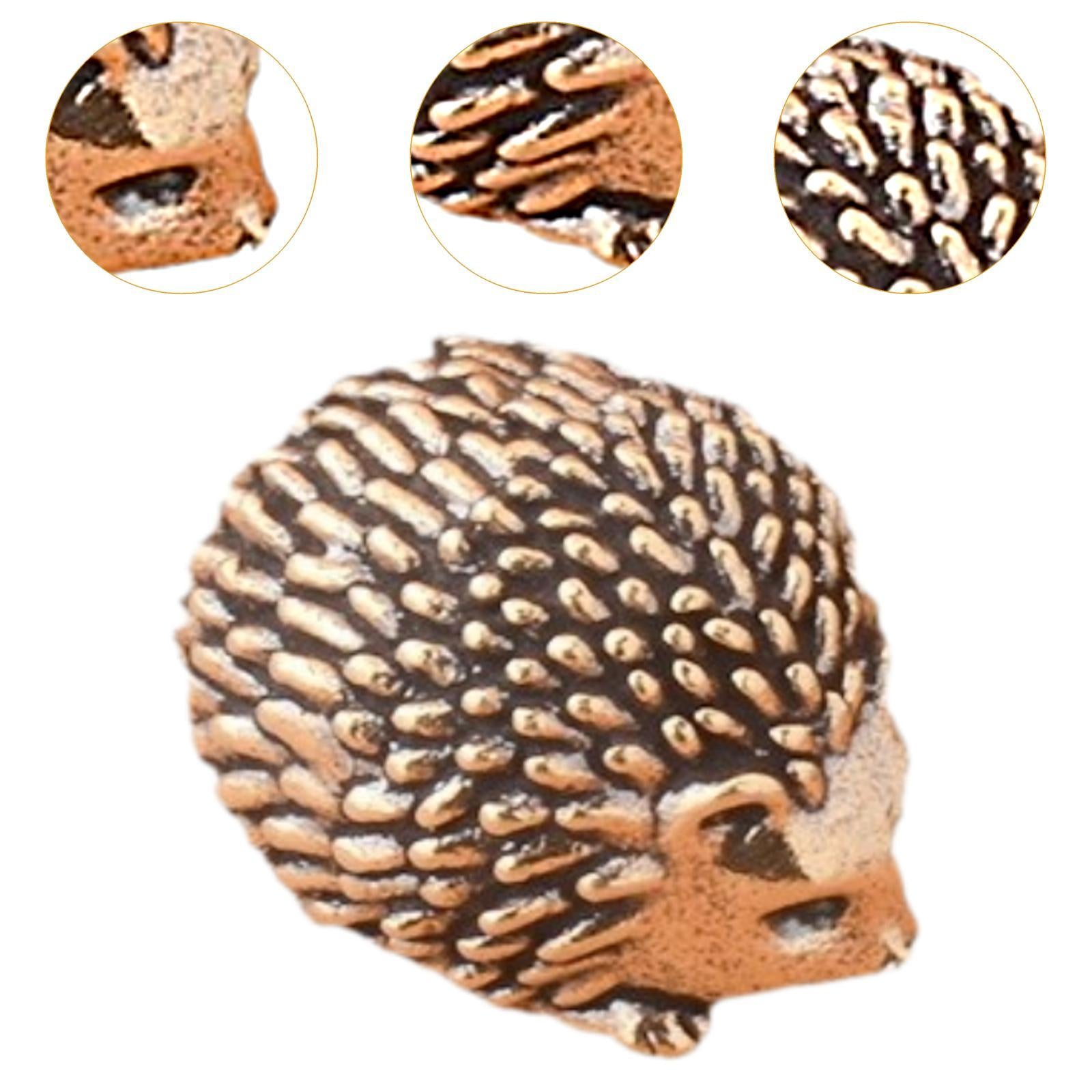 Hedgehog Statue Miniatures Copper Hedgehog Sculpture for Desktop Home Easter