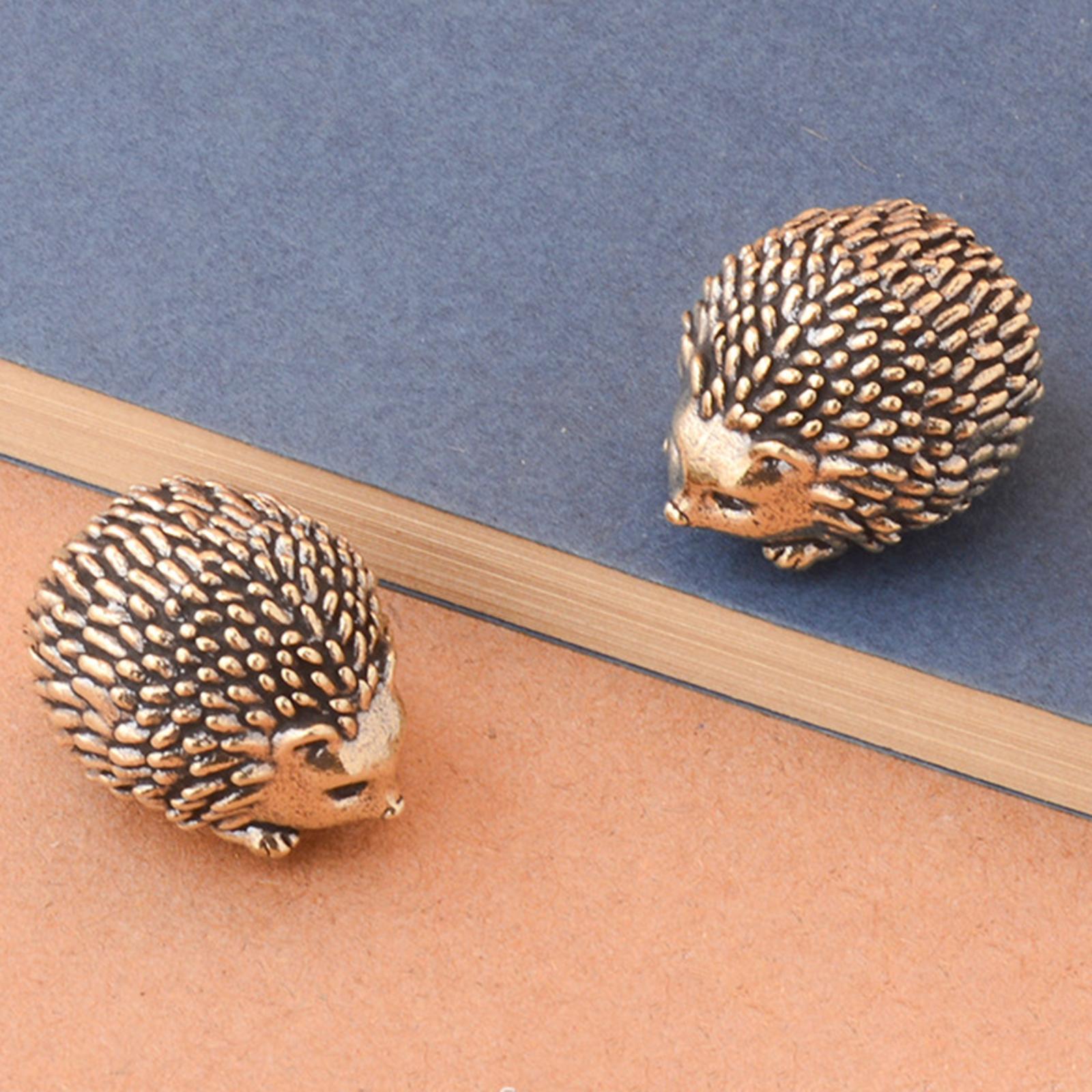 Hedgehog Statue Miniatures Copper Hedgehog Sculpture for Desktop Home Easter