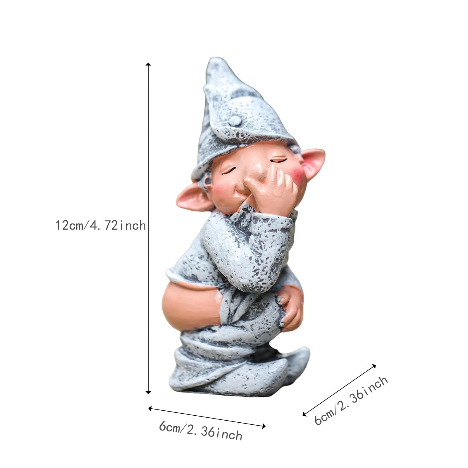 Funny Garden Dwarf Figurine Lawn Ornament for Porch Balcony Lightweight Cute Style A