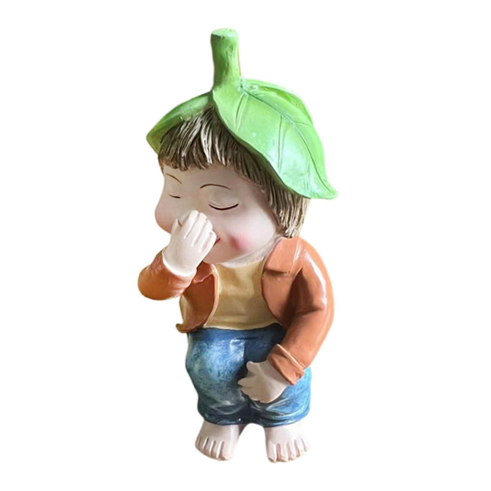Funny Garden Dwarf Figurine Lawn Ornament for Porch Balcony Lightweight Cute Style B