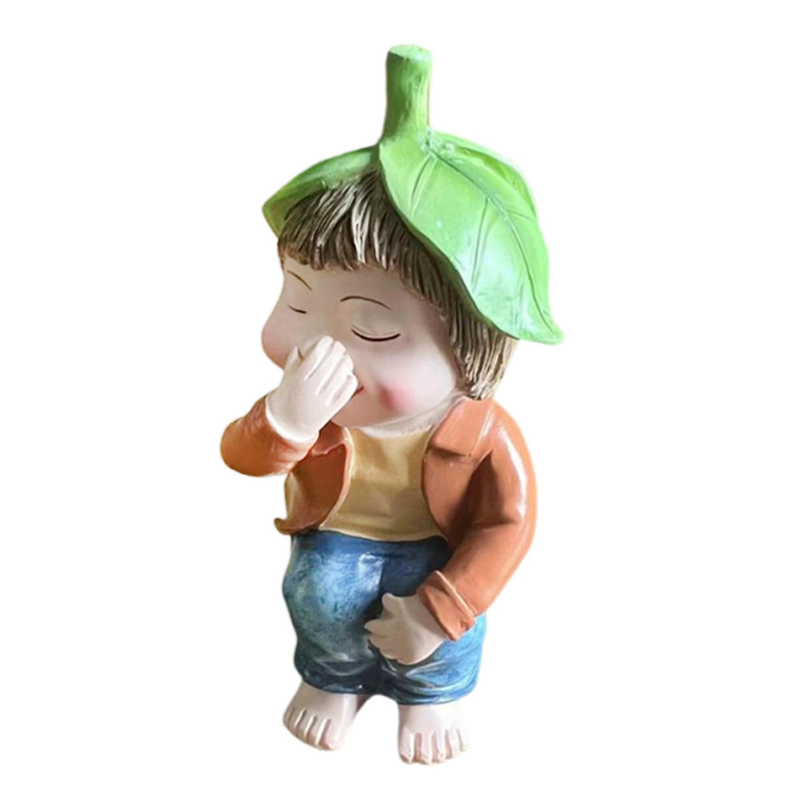Funny Garden Dwarf Figurine Lawn Ornament for Porch Balcony Lightweight Cute Style B