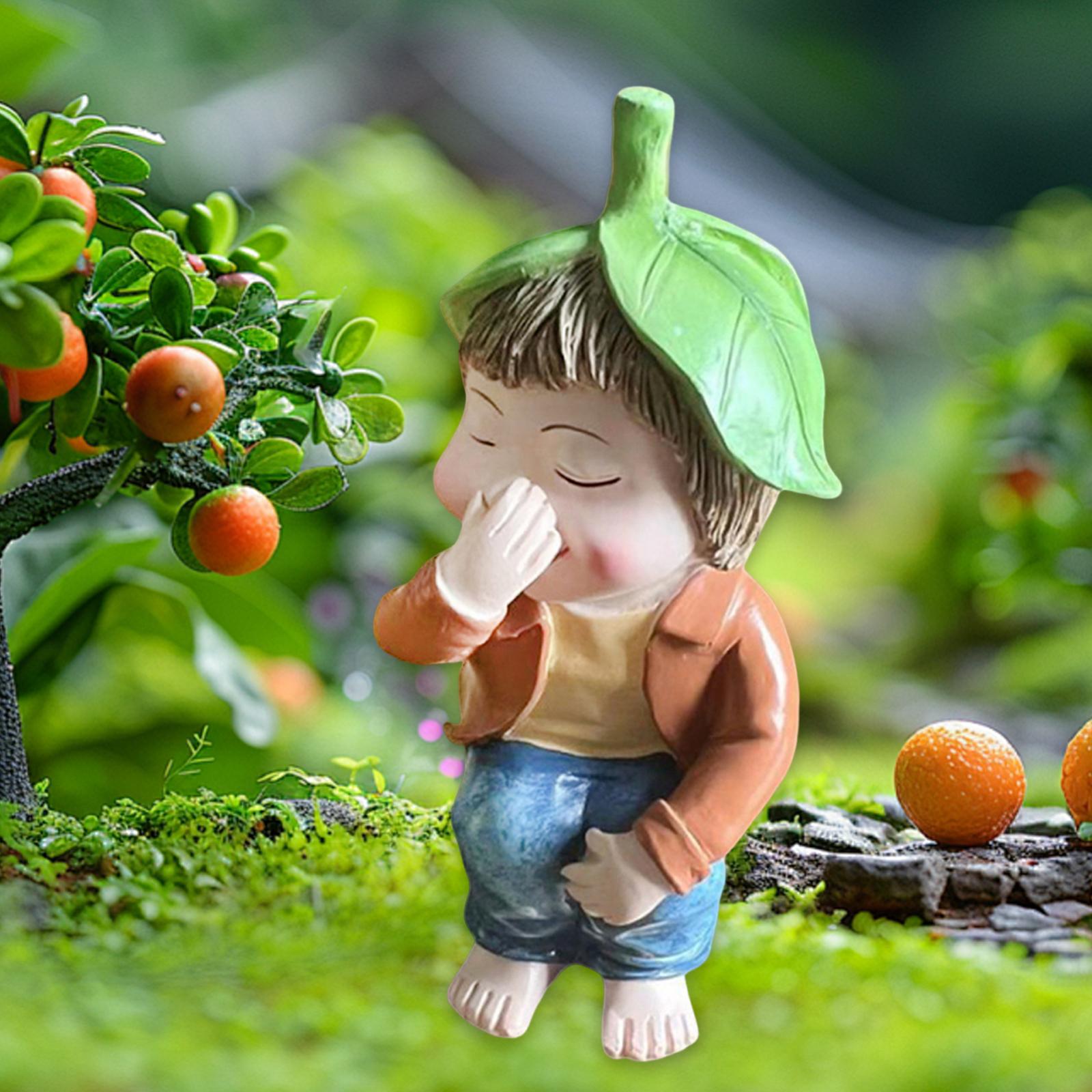 Funny Garden Dwarf Figurine Lawn Ornament for Porch Balcony Lightweight Cute Style B