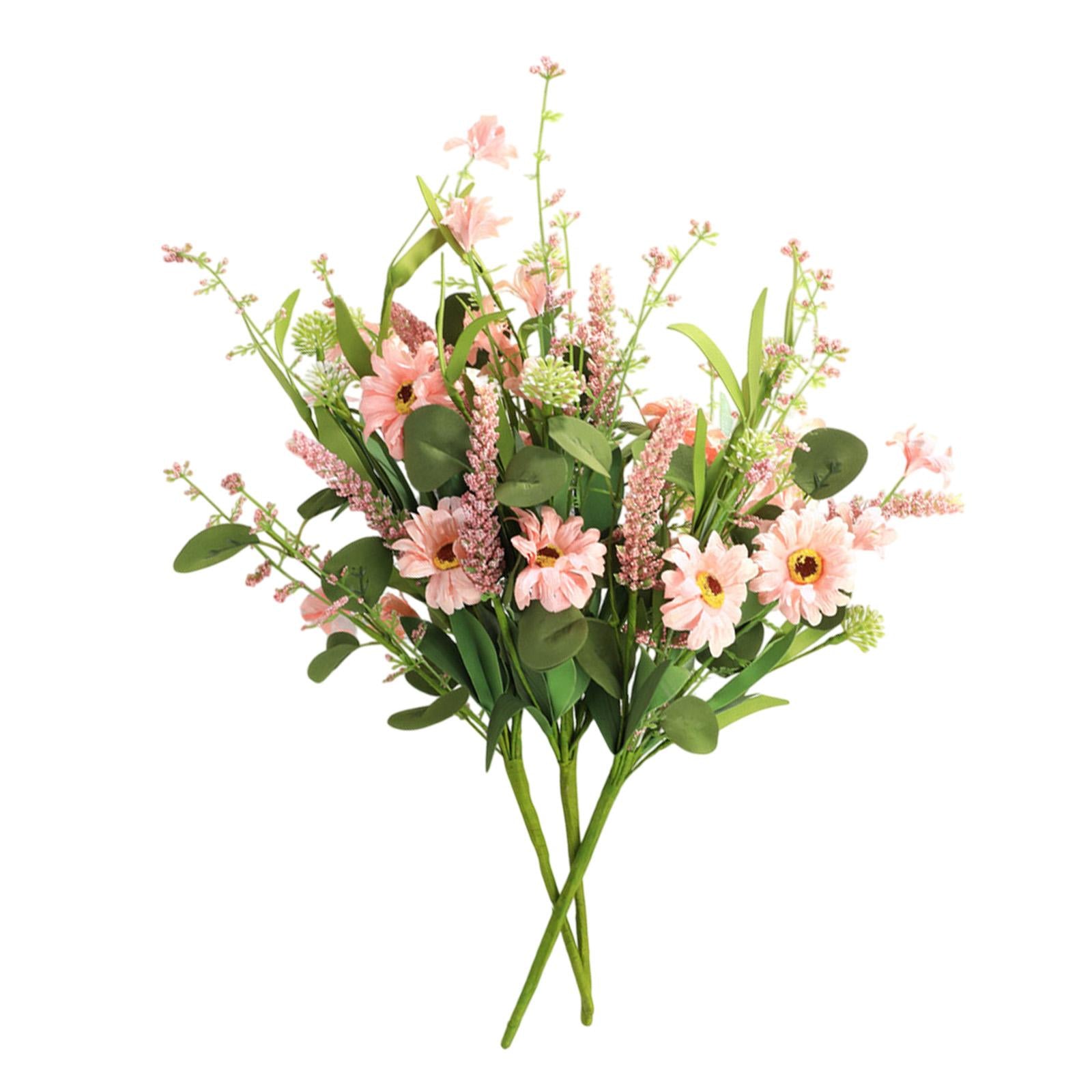 3x 15.7inch Simulated Sunflowers Flower Picks for Summer Flower Arrangements Pink