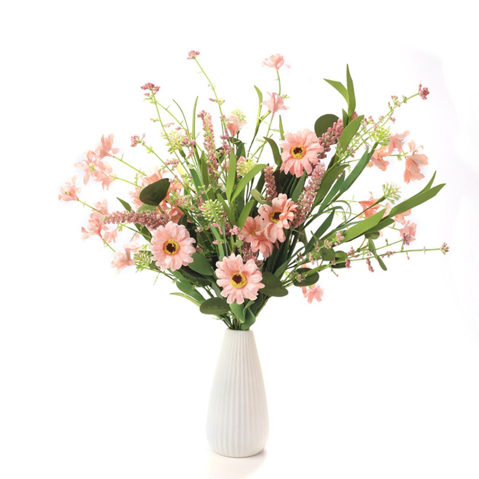 3x 15.7inch Simulated Sunflowers Flower Picks for Summer Flower Arrangements Pink