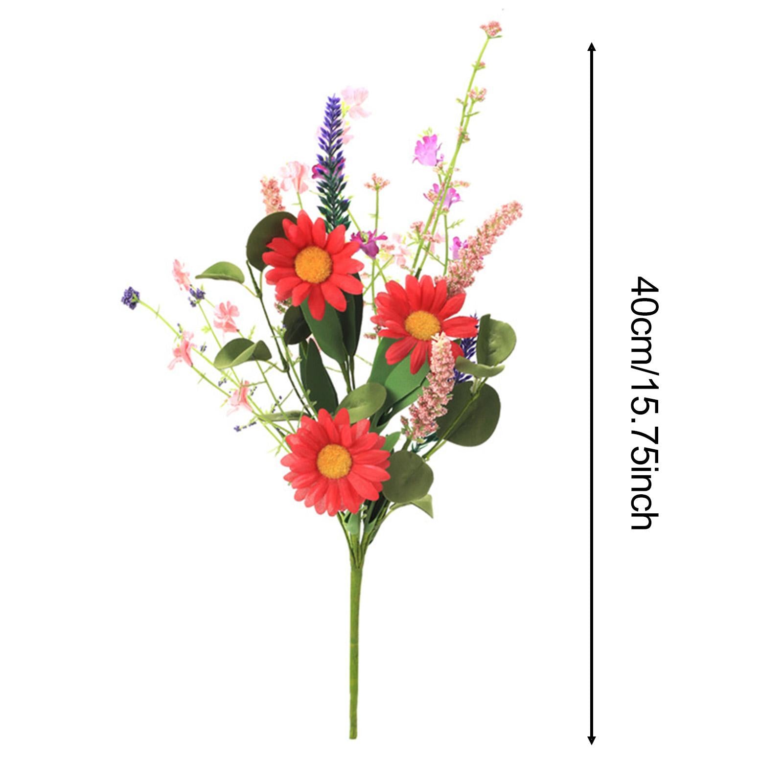 3x 15.7inch Simulated Sunflowers Flower Picks for Summer Flower Arrangements Red
