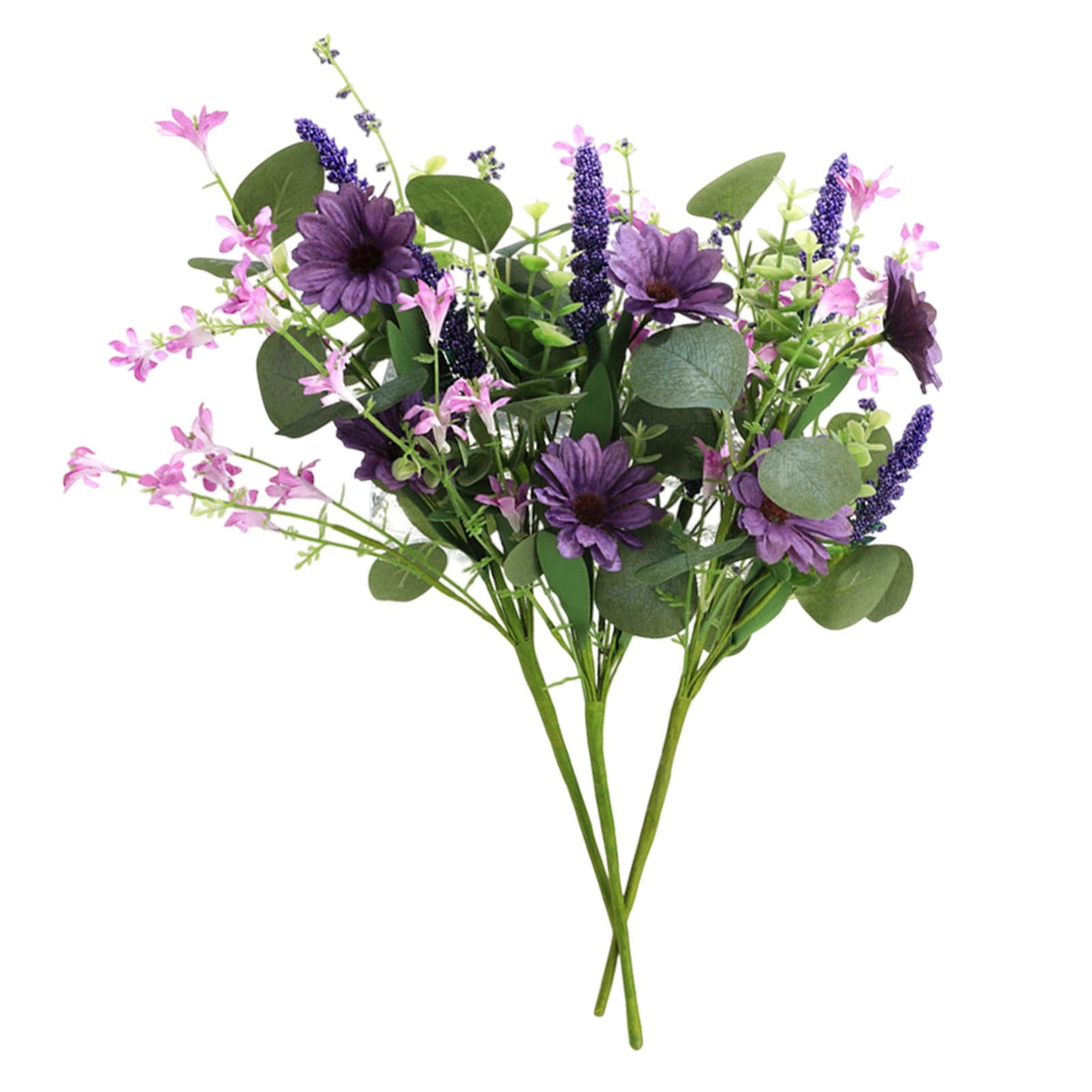 3x 15.7inch Simulated Sunflowers Flower Picks for Summer Flower Arrangements Purple