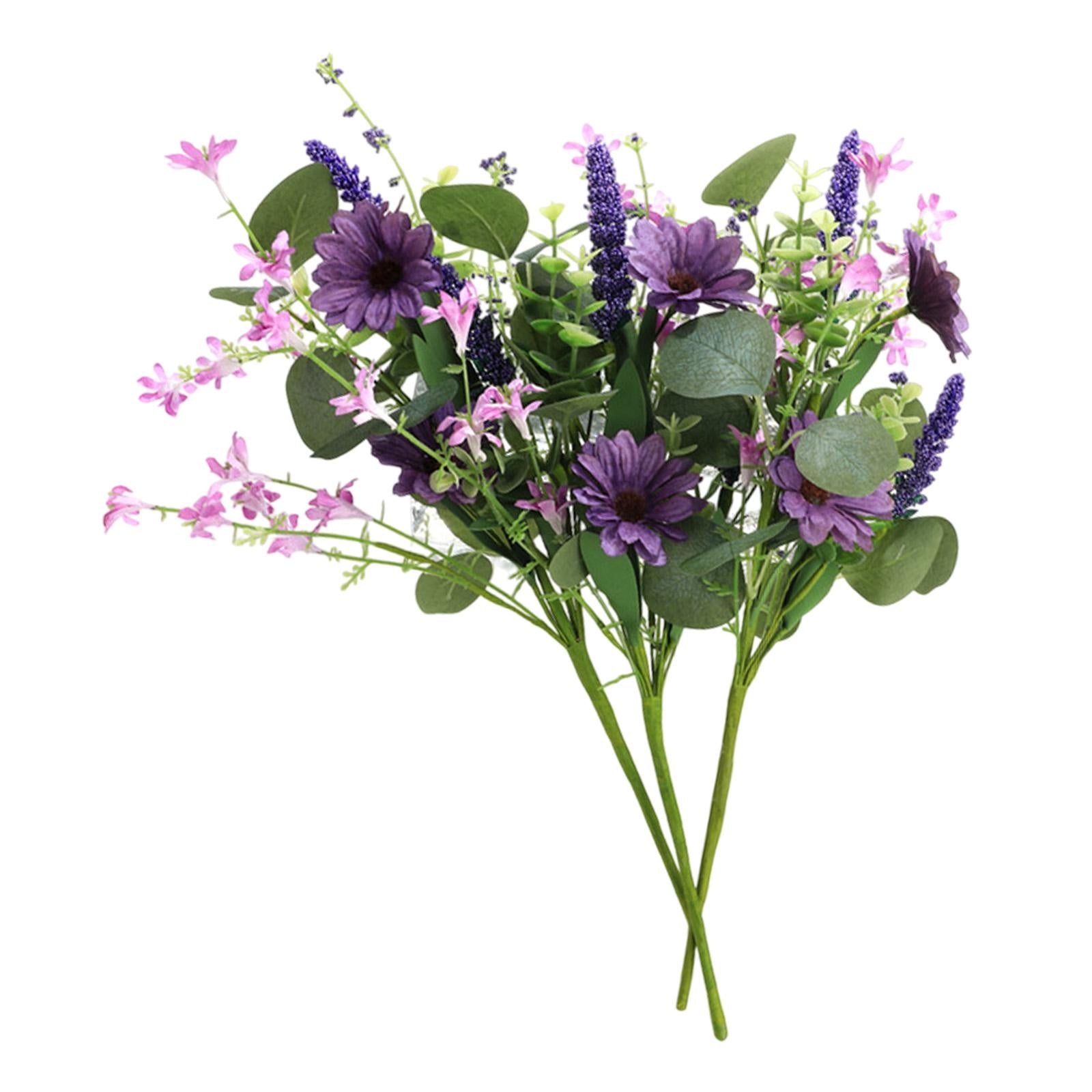 3x 15.7inch Simulated Sunflowers Flower Picks for Summer Flower Arrangements Purple