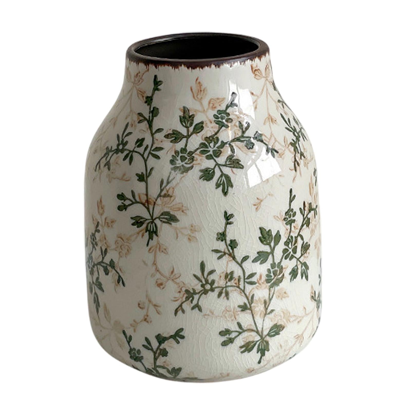 Ceramic Chinoiserie Floral Vase Table Centerpieces Indoor Rustic Flower Vase Style A