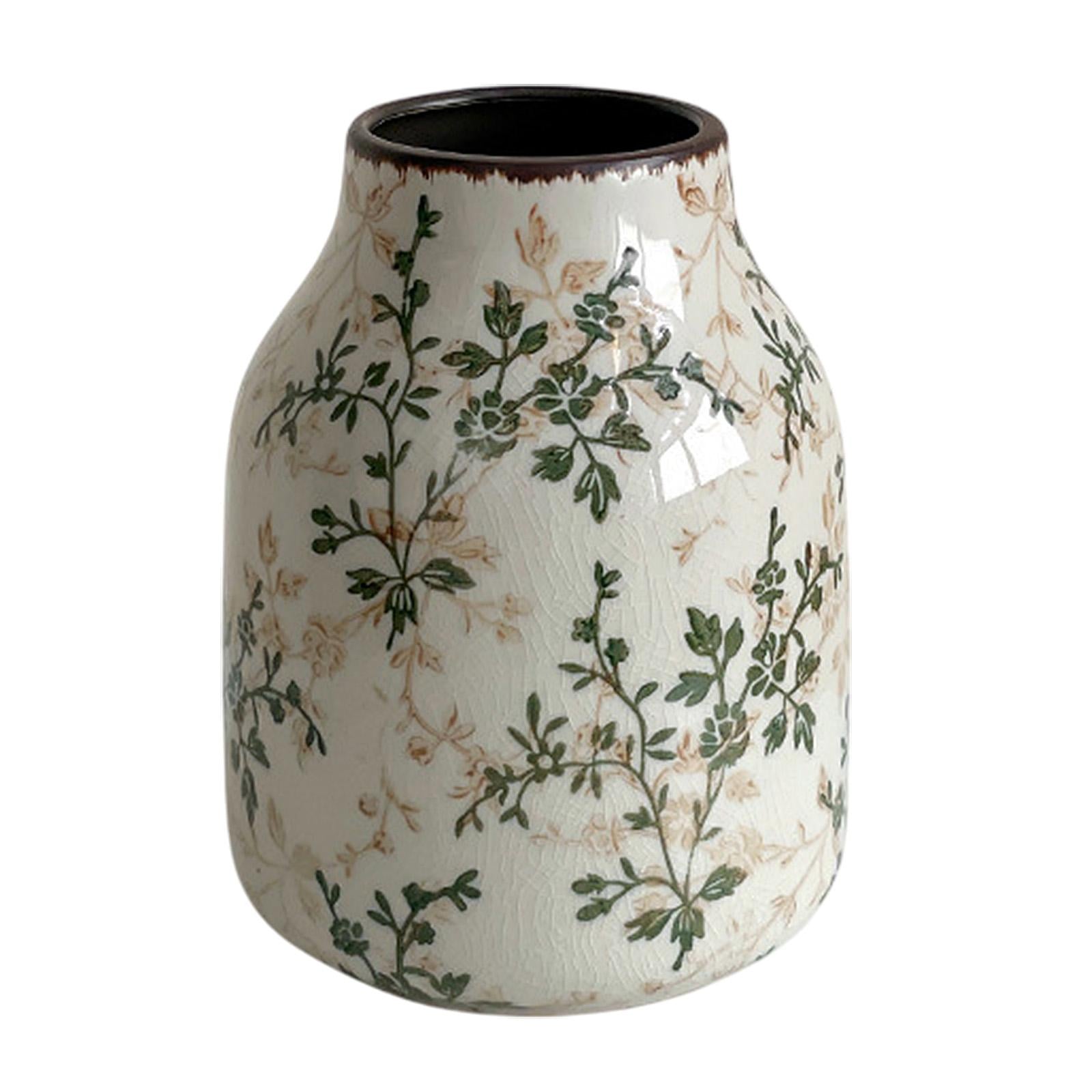 Ceramic Chinoiserie Floral Vase Table Centerpieces Indoor Rustic Flower Vase Style A