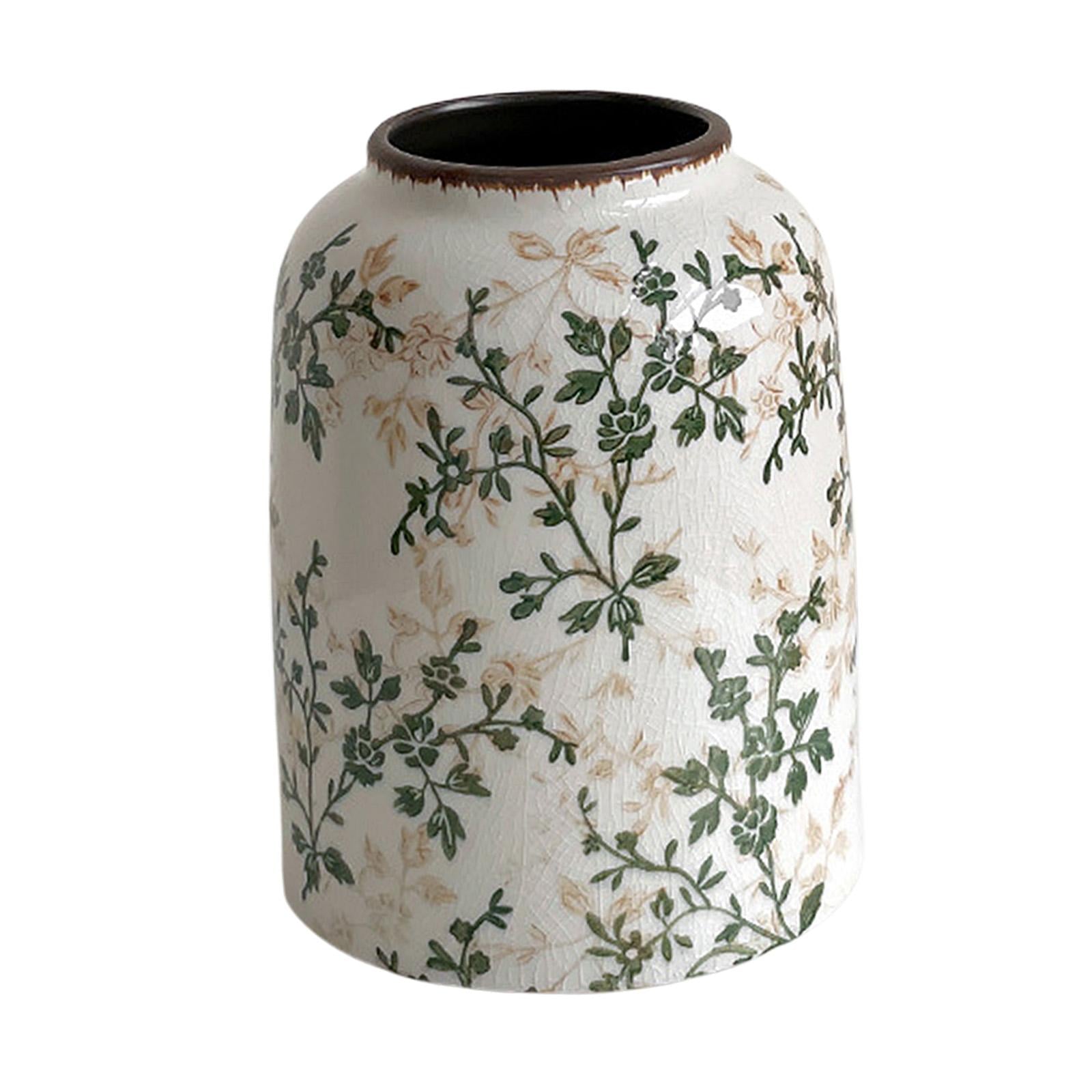 Ceramic Chinoiserie Floral Vase Table Centerpieces Indoor Rustic Flower Vase Style B