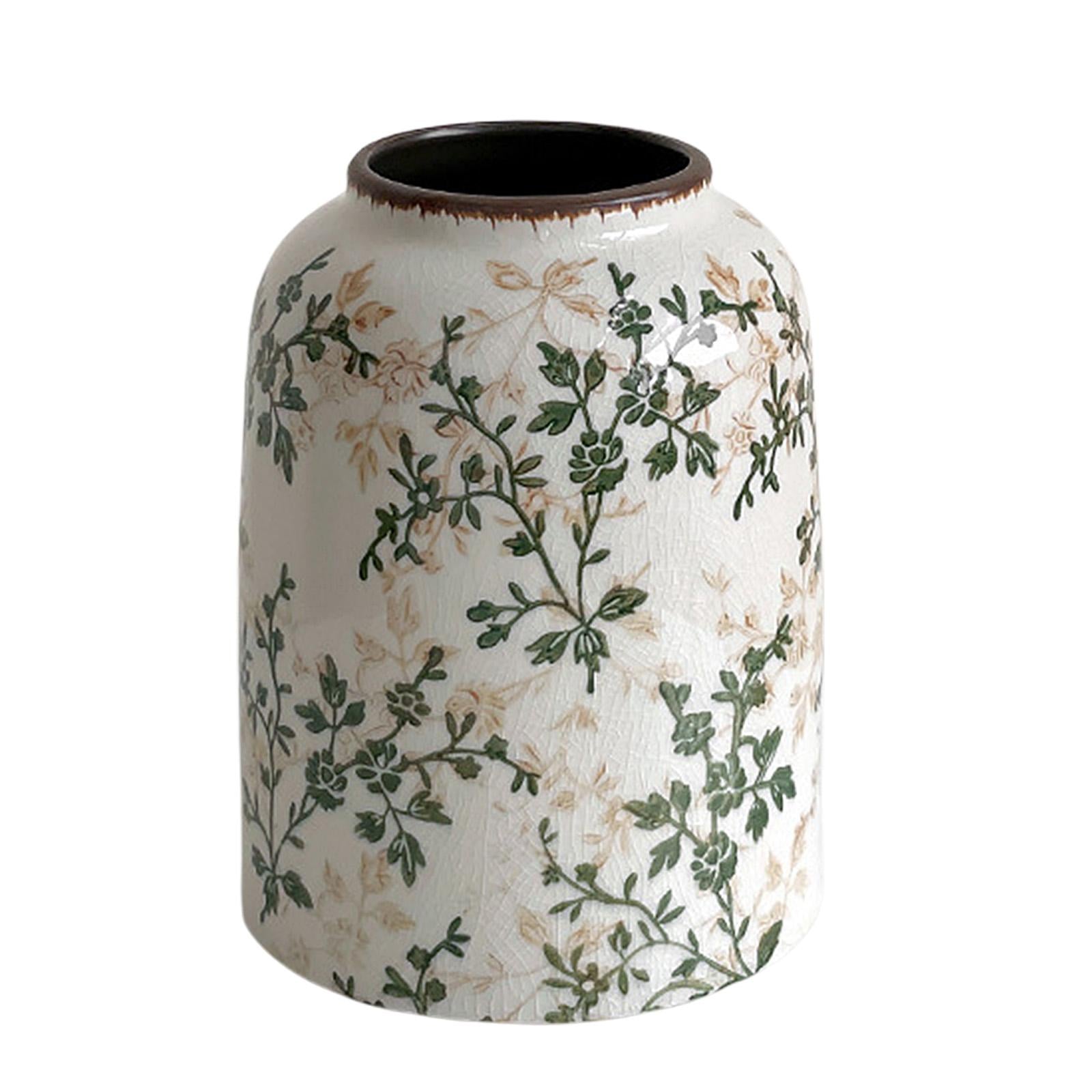 Ceramic Chinoiserie Floral Vase Table Centerpieces Indoor Rustic Flower Vase Style B