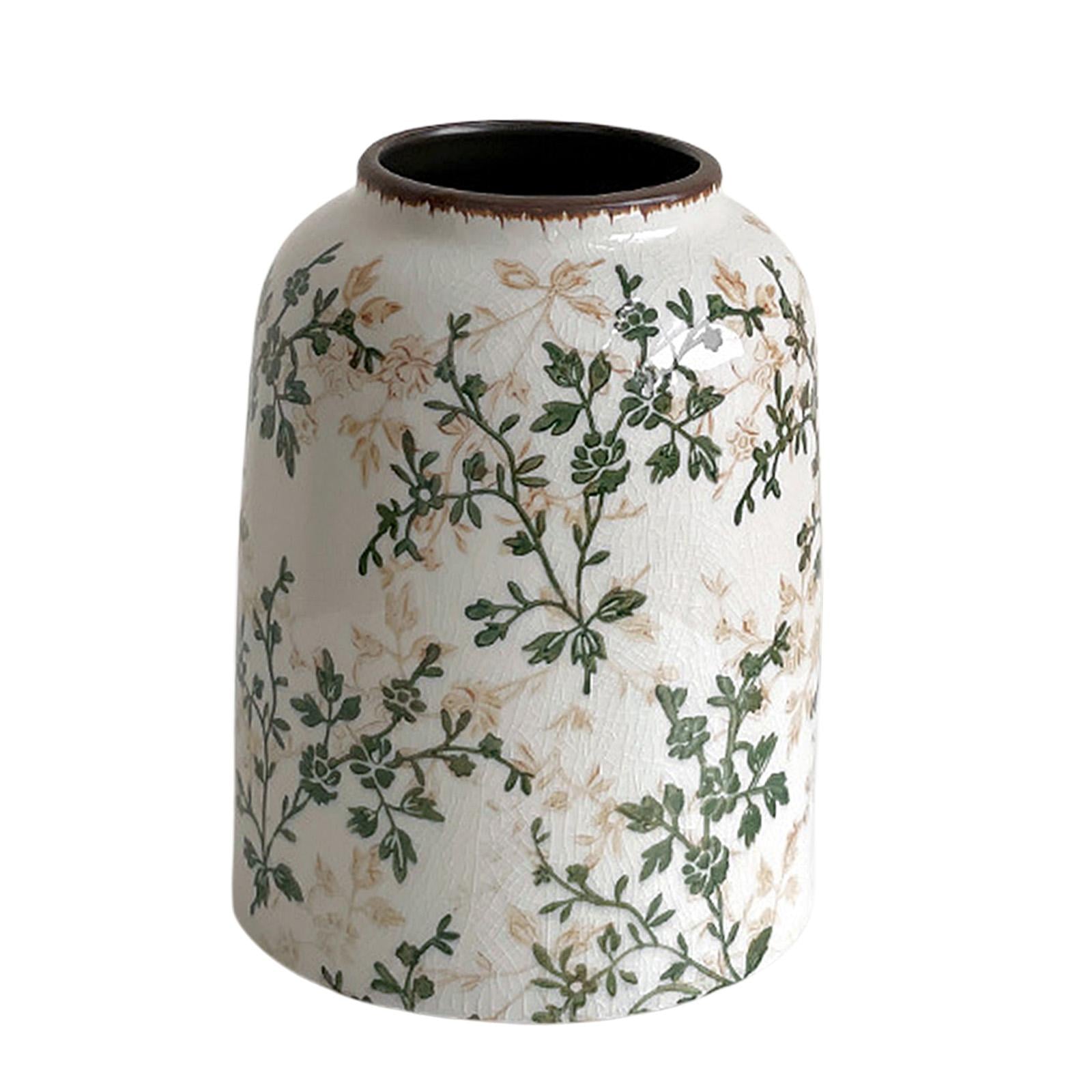 Ceramic Chinoiserie Floral Vase Table Centerpieces Indoor Rustic Flower Vase Style B