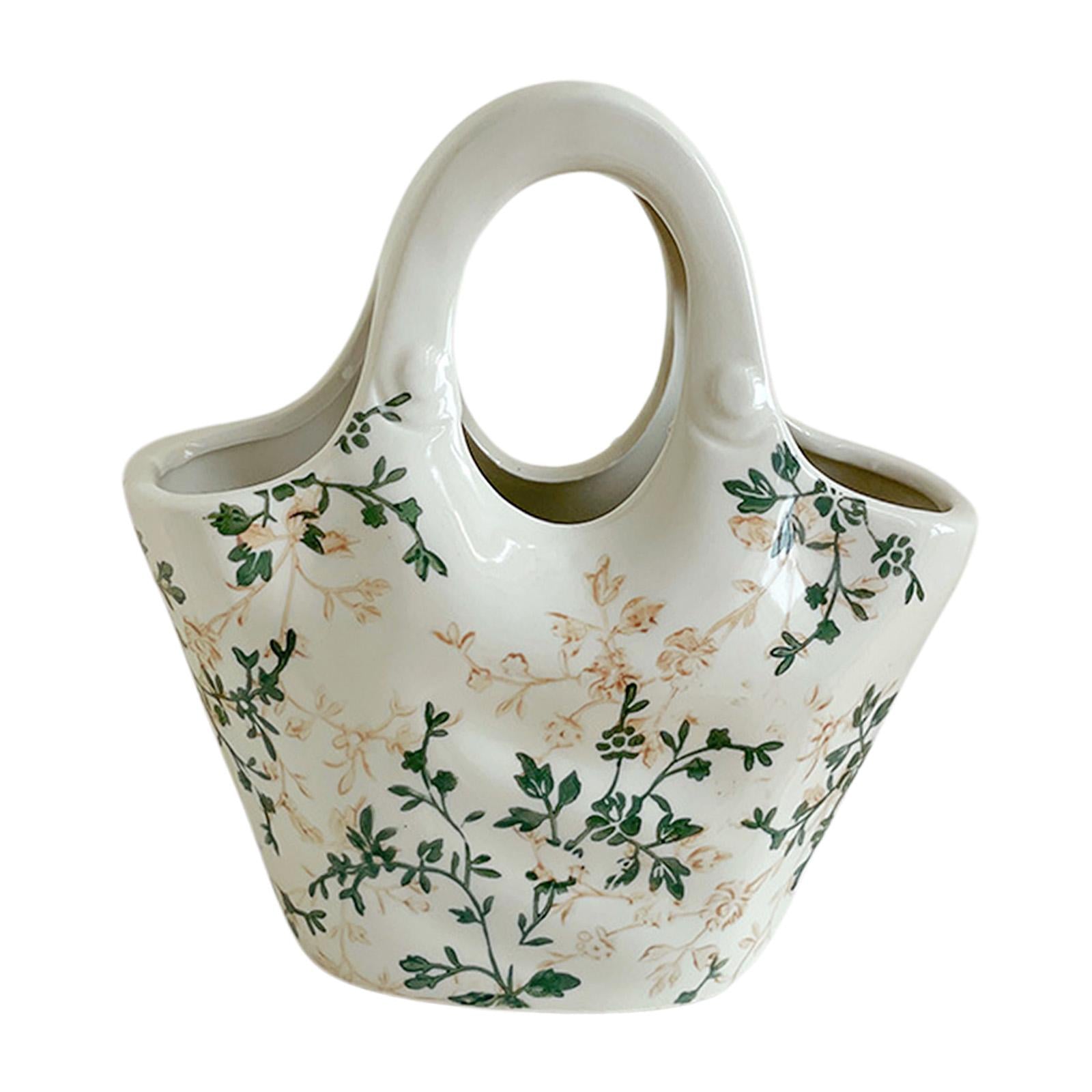 Ceramic Chinoiserie Floral Vase Table Centerpieces Indoor Rustic Flower Vase Style C