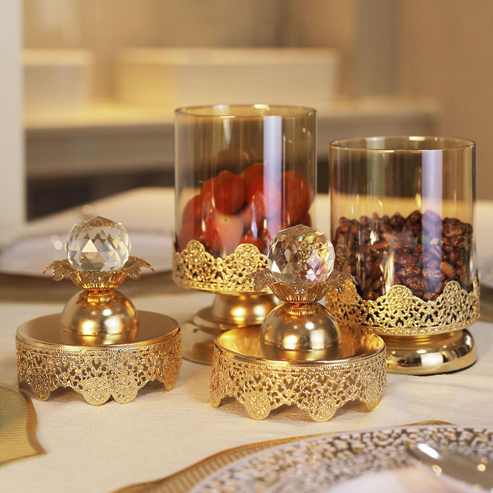 European Luxury Glass Storage Jar Kitchen Sugar Table Centerpieces Candy Jar 21cmx10.5cm