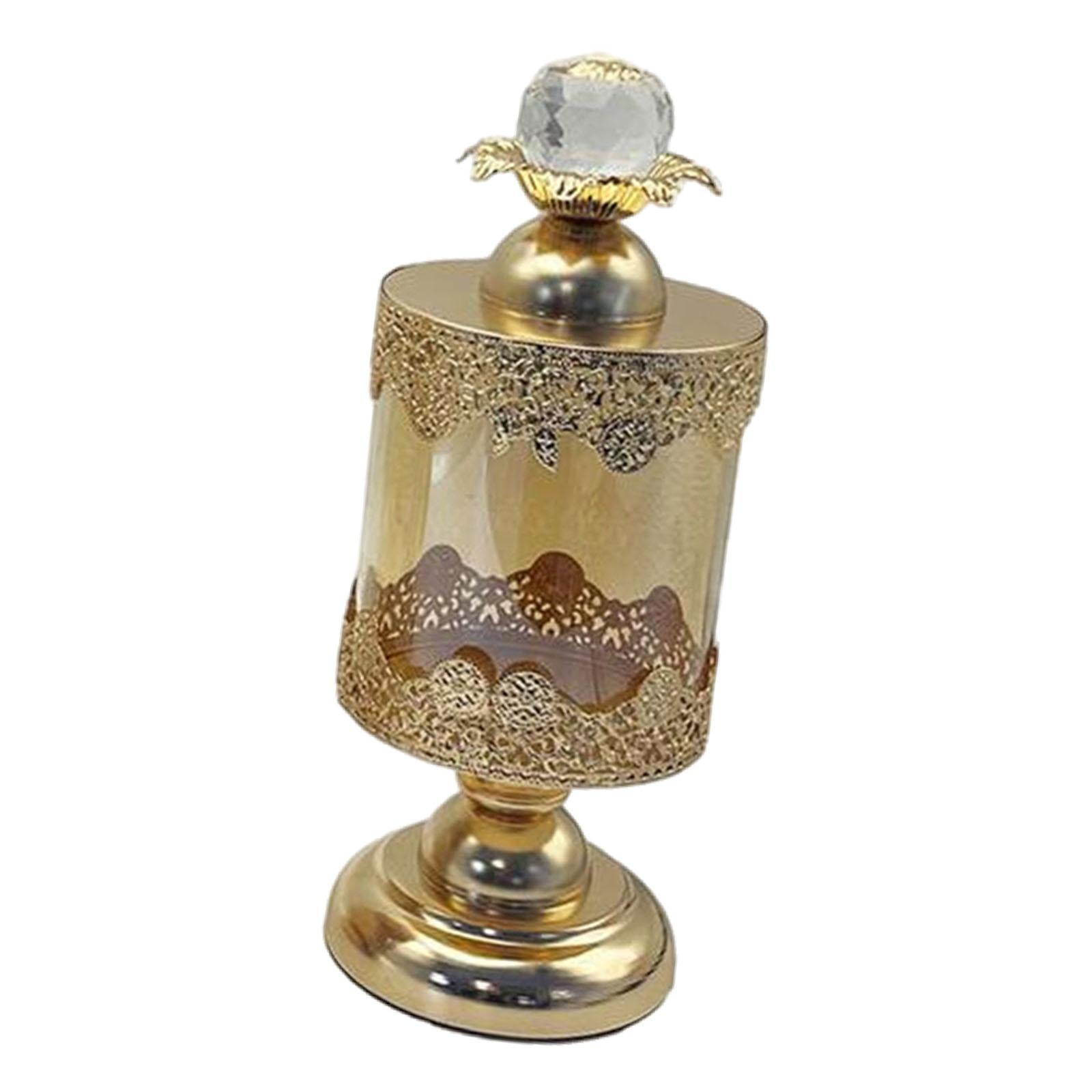 European Luxury Glass Storage Jar Kitchen Sugar Table Centerpieces Candy Jar 26cmx10.5cm
