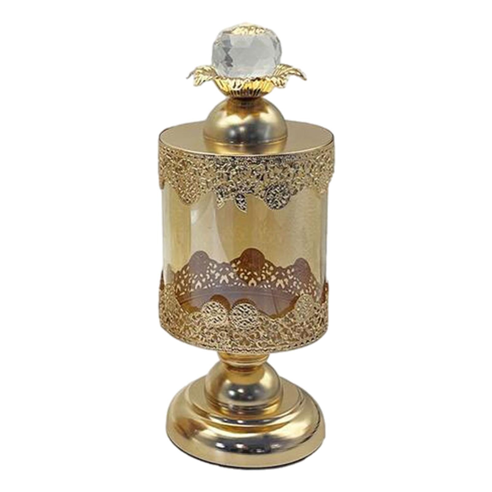 European Luxury Glass Storage Jar Kitchen Sugar Table Centerpieces Candy Jar 26cmx10.5cm
