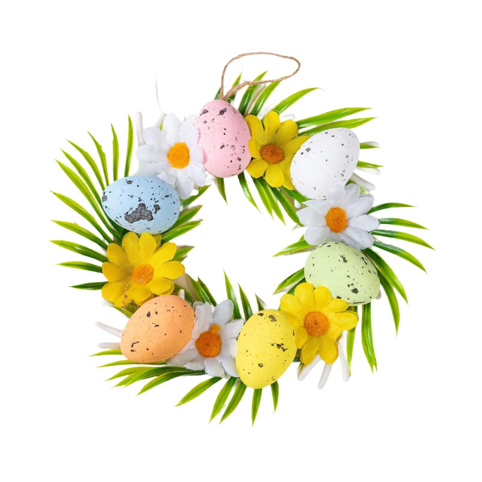 Easter Eggs Artificial Wreath Cute Easter Decor for Door Indoor Outdoor Wall
