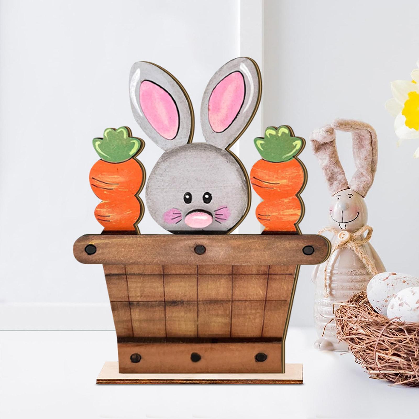 Easter Bunny Decoration Rustic Ideal Gift Ornament for Birthday Mantel Party