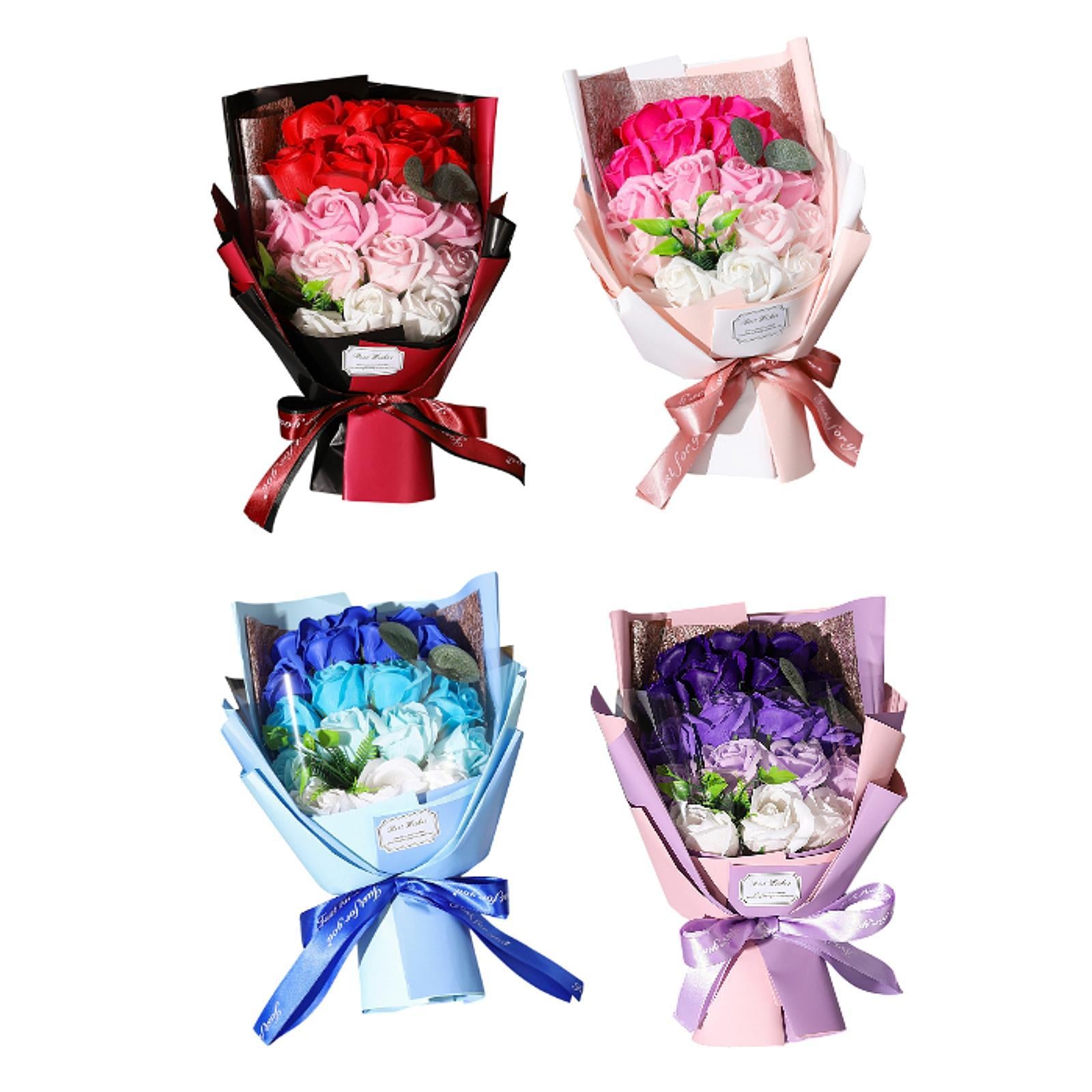 Valentine Soap Roses Bouquet Engagement Flower Arrangements for Wife Her Him Red
